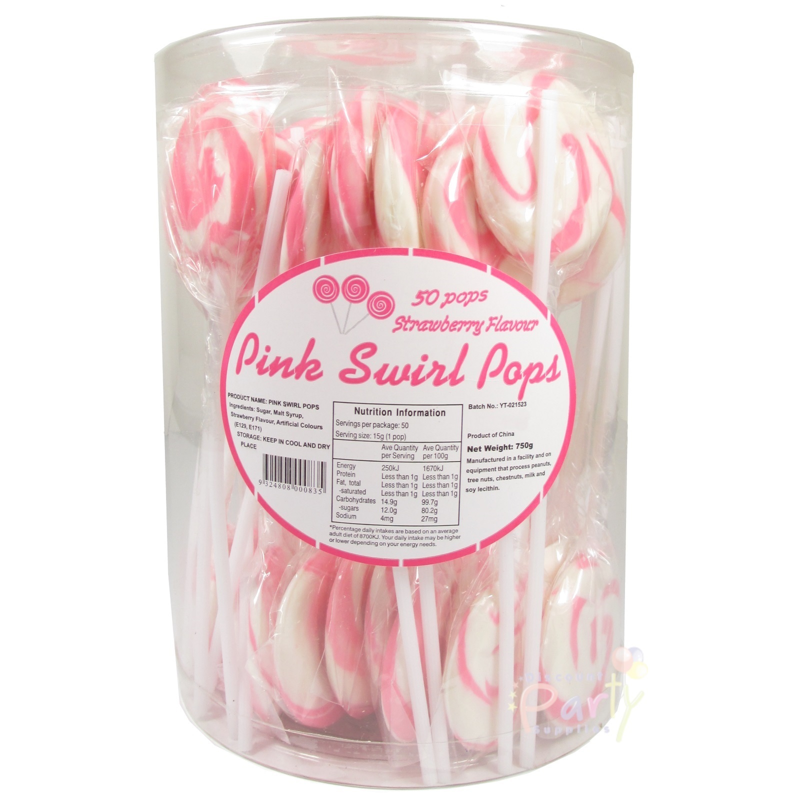 Pink Swirl Lollipops (Pack of 50)