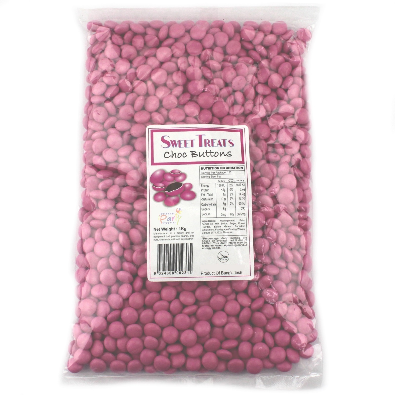 Pink Chocolate Buttons (1kg)