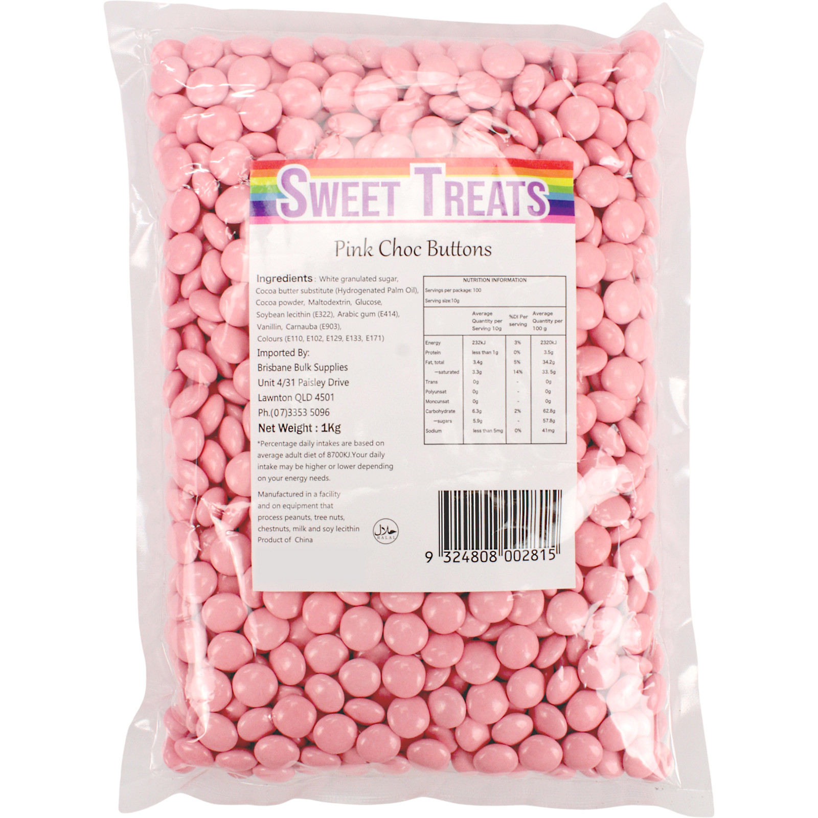 Pink Chocolate Buttons (1kg)