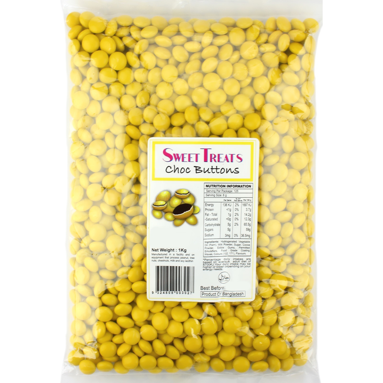 Yellow Chocolate Buttons (1kg)