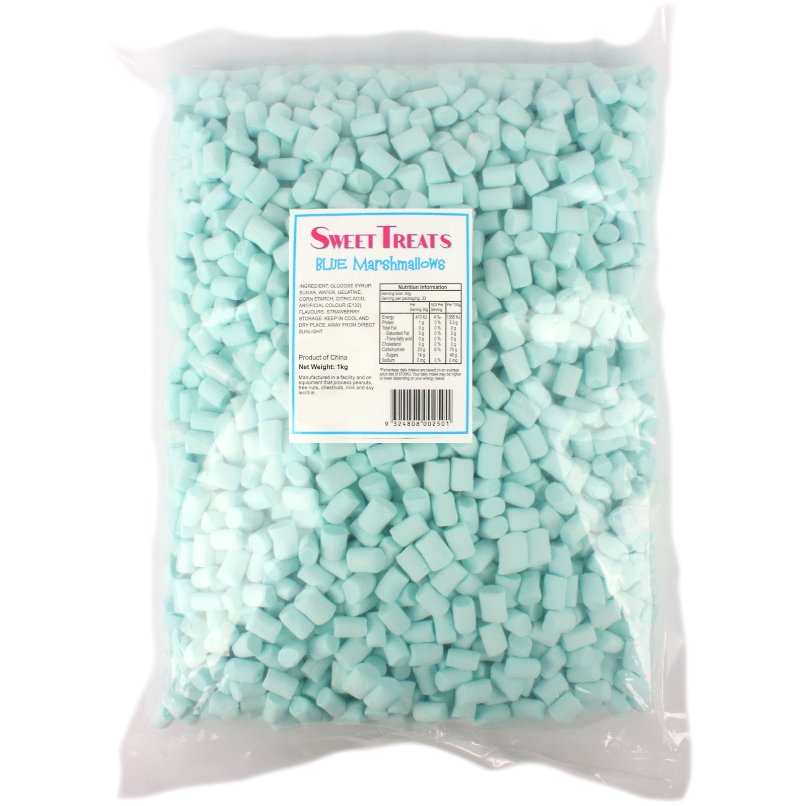 Mini Blue Marshmallows (1kg)