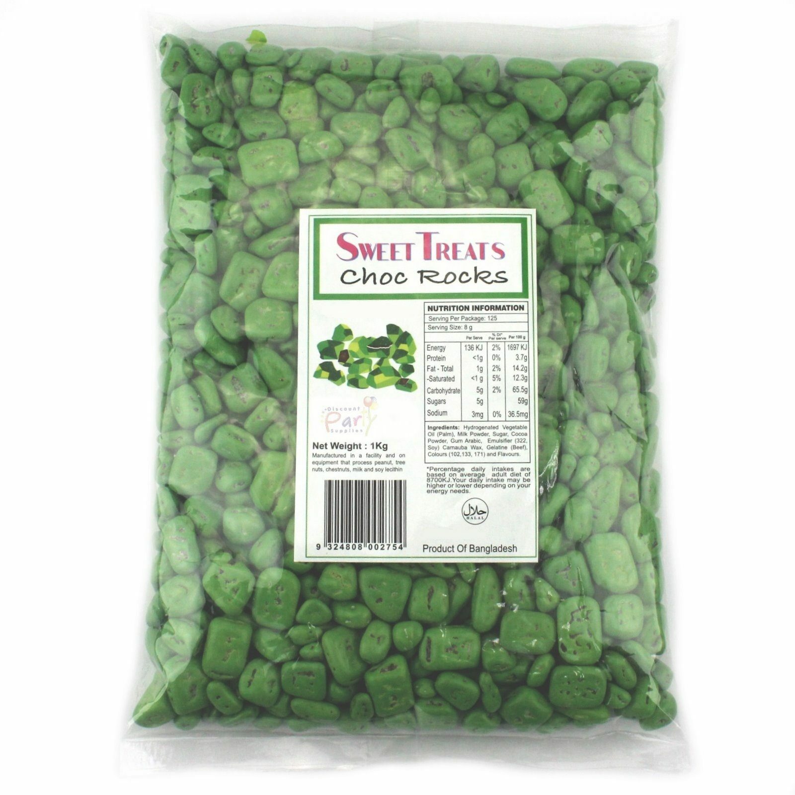Green Choc Rocks (1kg) - Discount Party Supplies