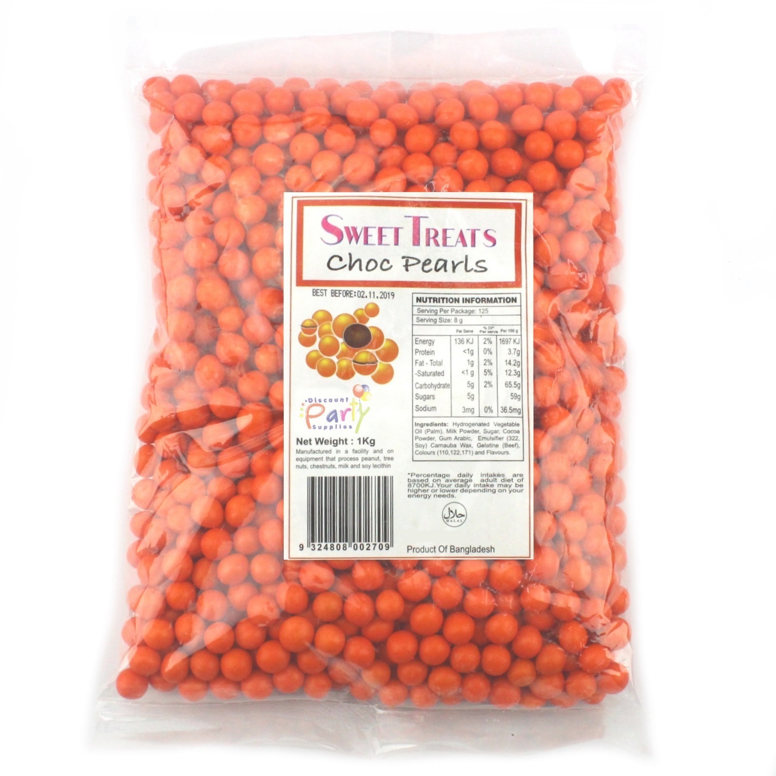 Orange Choc Pearls (1kg)