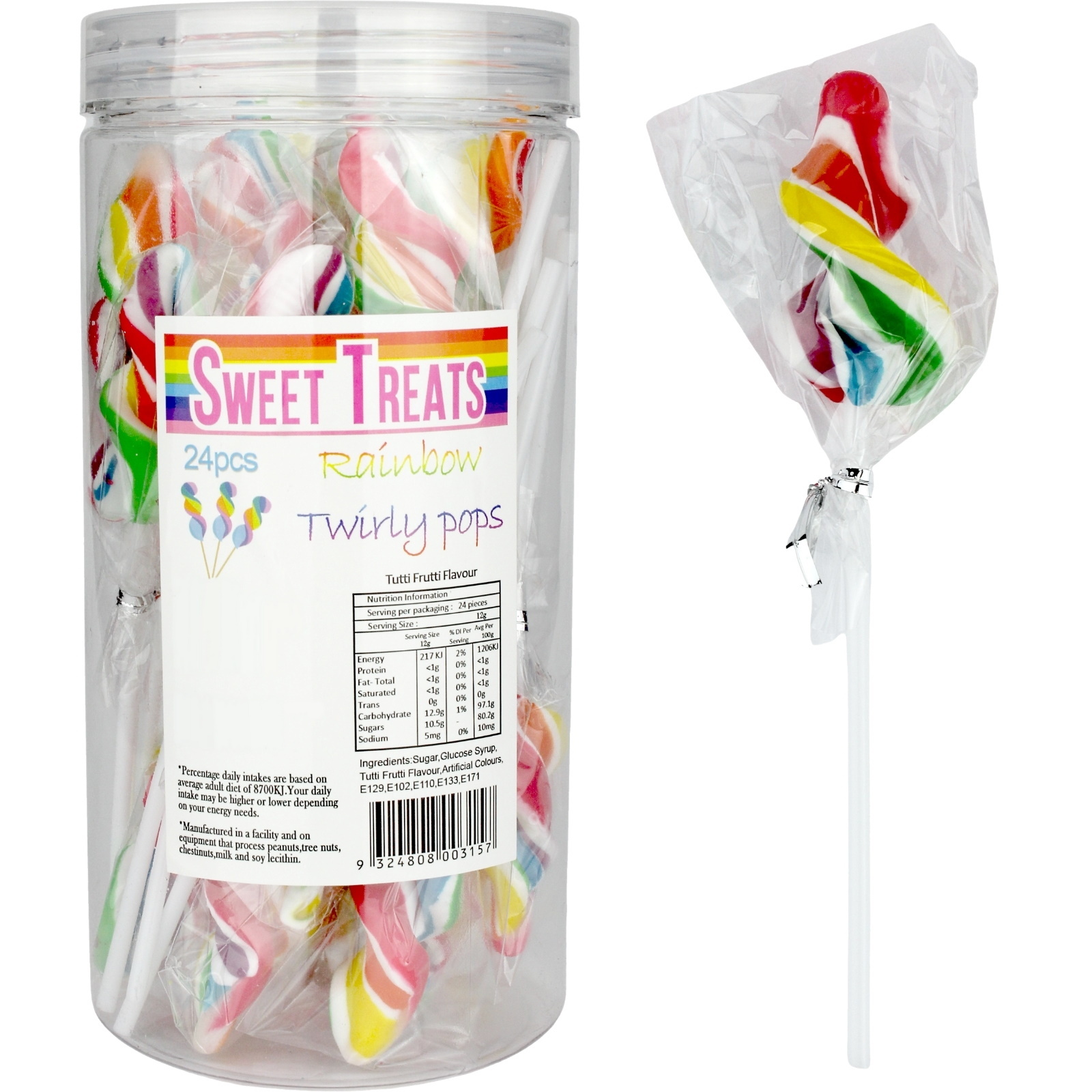 Rainbow Twirly Pops (Pack of 24)