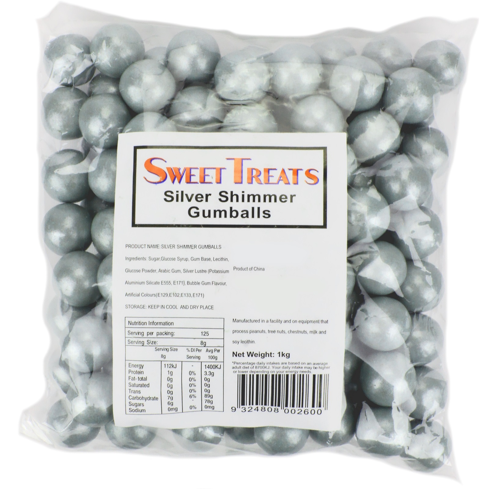Silver Shimmer Gumballs (1kg)