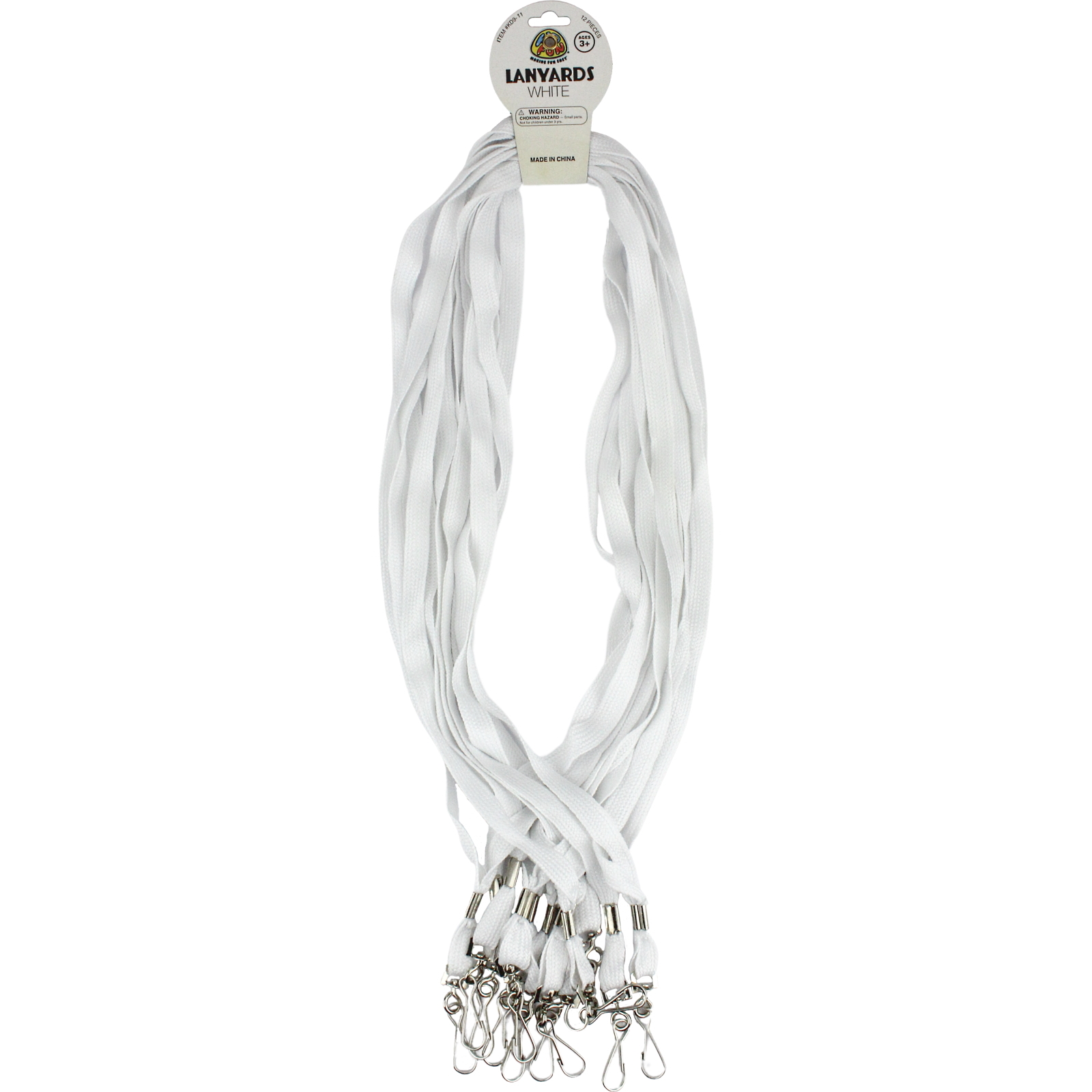 White Lanyards (Pack of 12)