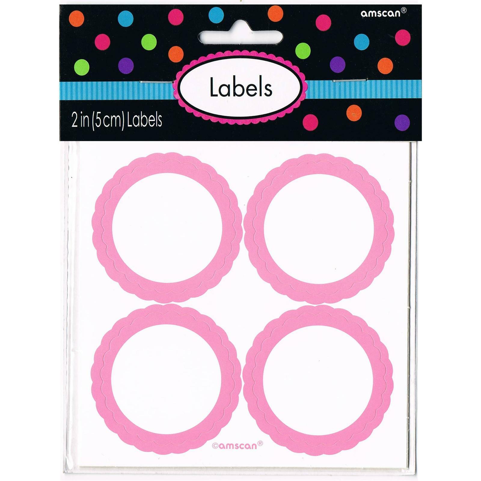 Multiple Labels Pink Light Pink Favour Labels (Pack of 20) - Discount Party Supplies
