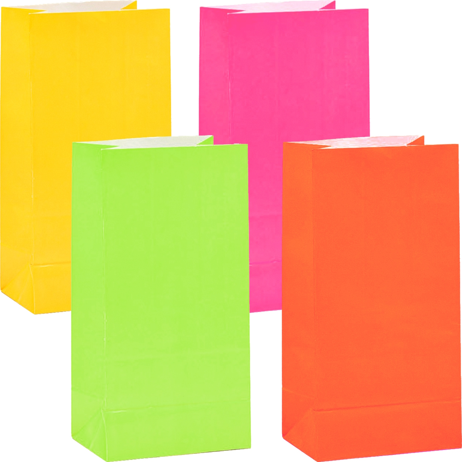 Neon Coloured Paper Party Bags (Pack of 10)