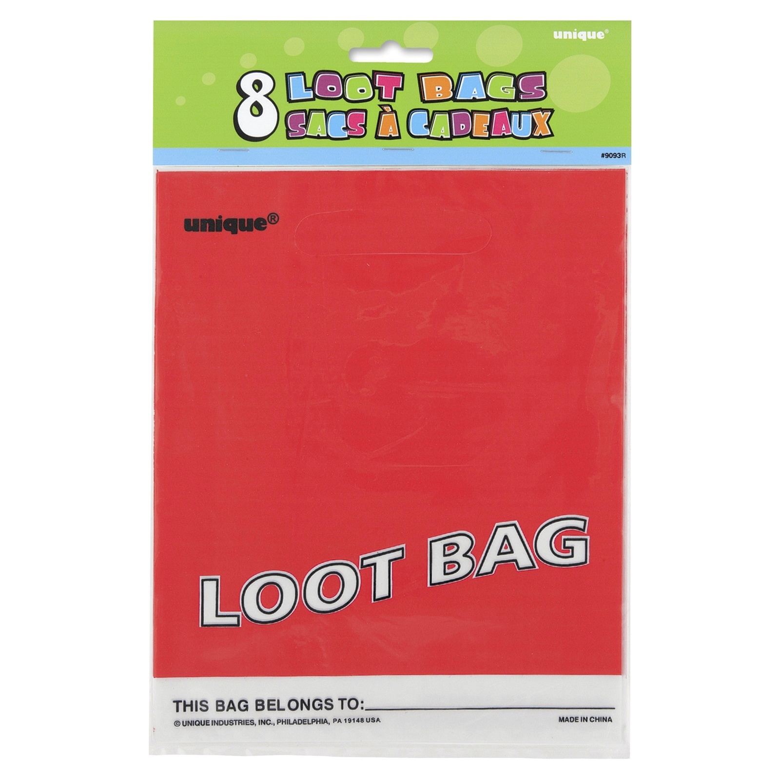 Red Plastic Lolly/Treat Bags (Pack of 8)