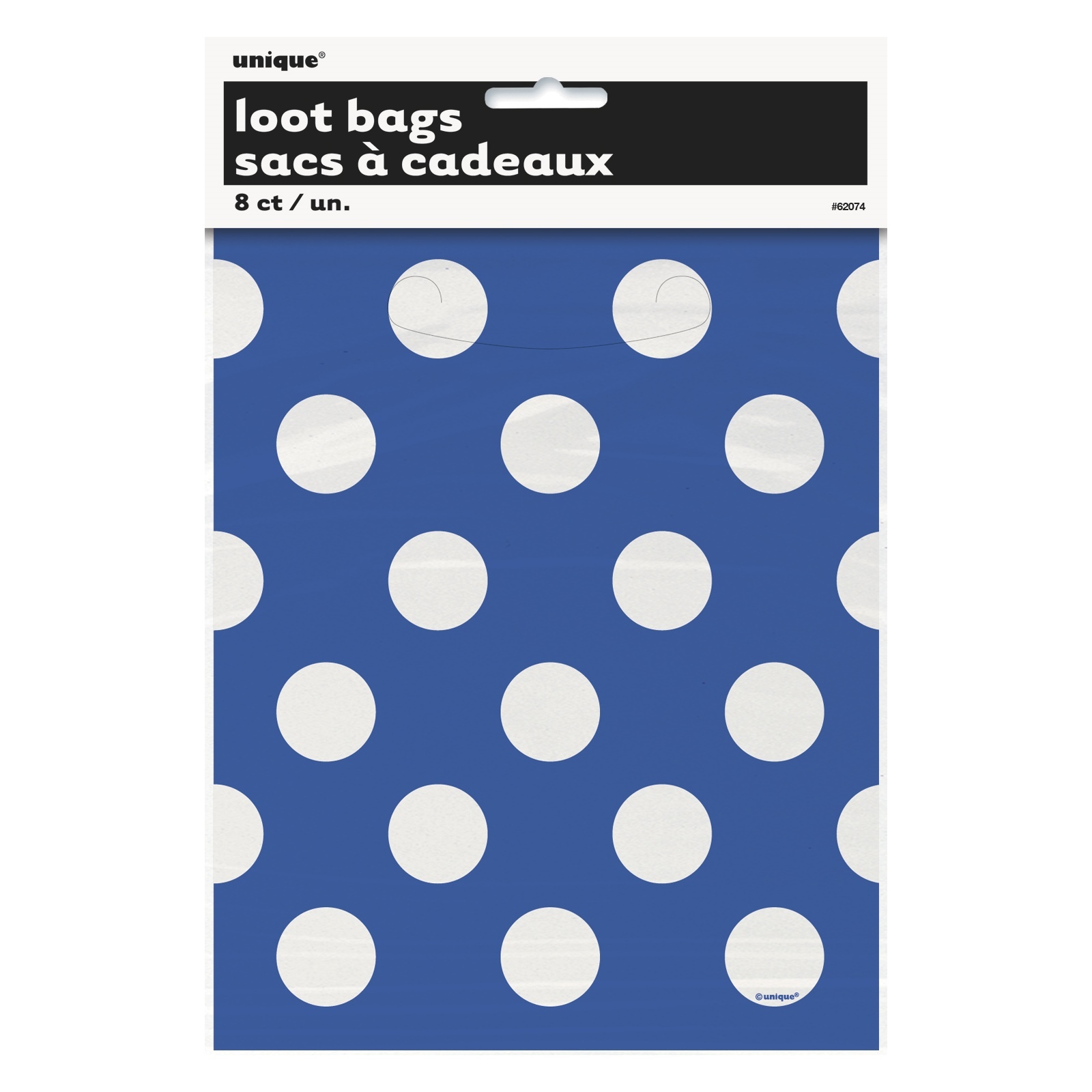 Blue Polkadot Plastic Lolly/Treat Bags (Pack of 8)
