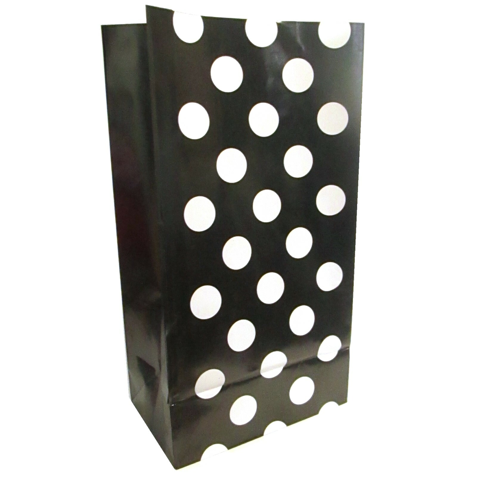 Black Polkadot Paper Lolly/Treat Bags (Pack of 12)