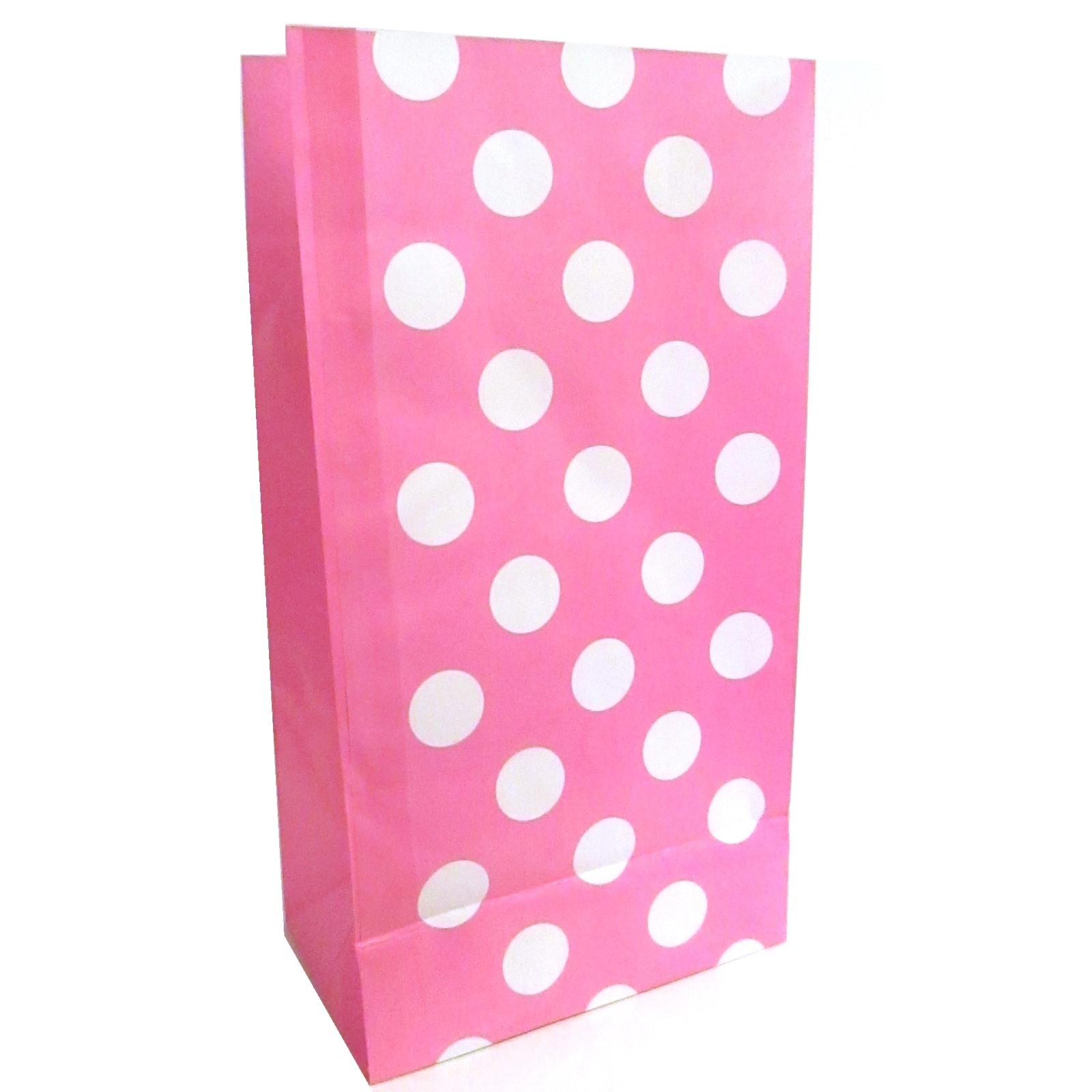 Pink Polkadot Paper Lolly/Treat Bags (Pack of 12)