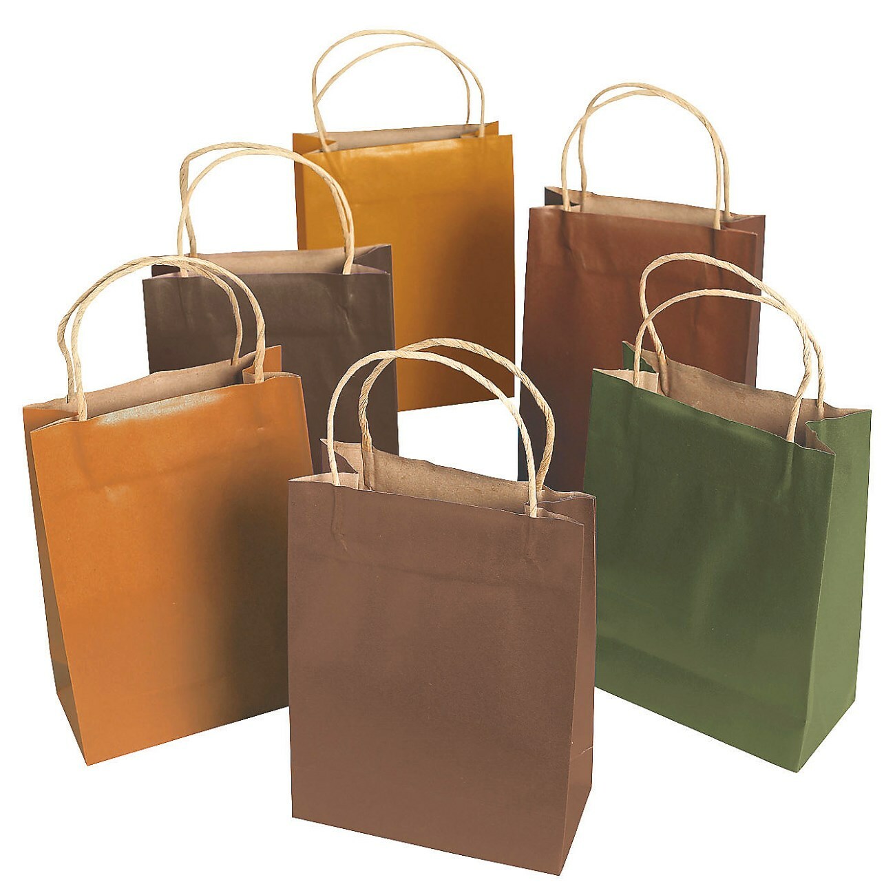 Assorted Paper Kraft Favour Bags Medium (Pack of 12)