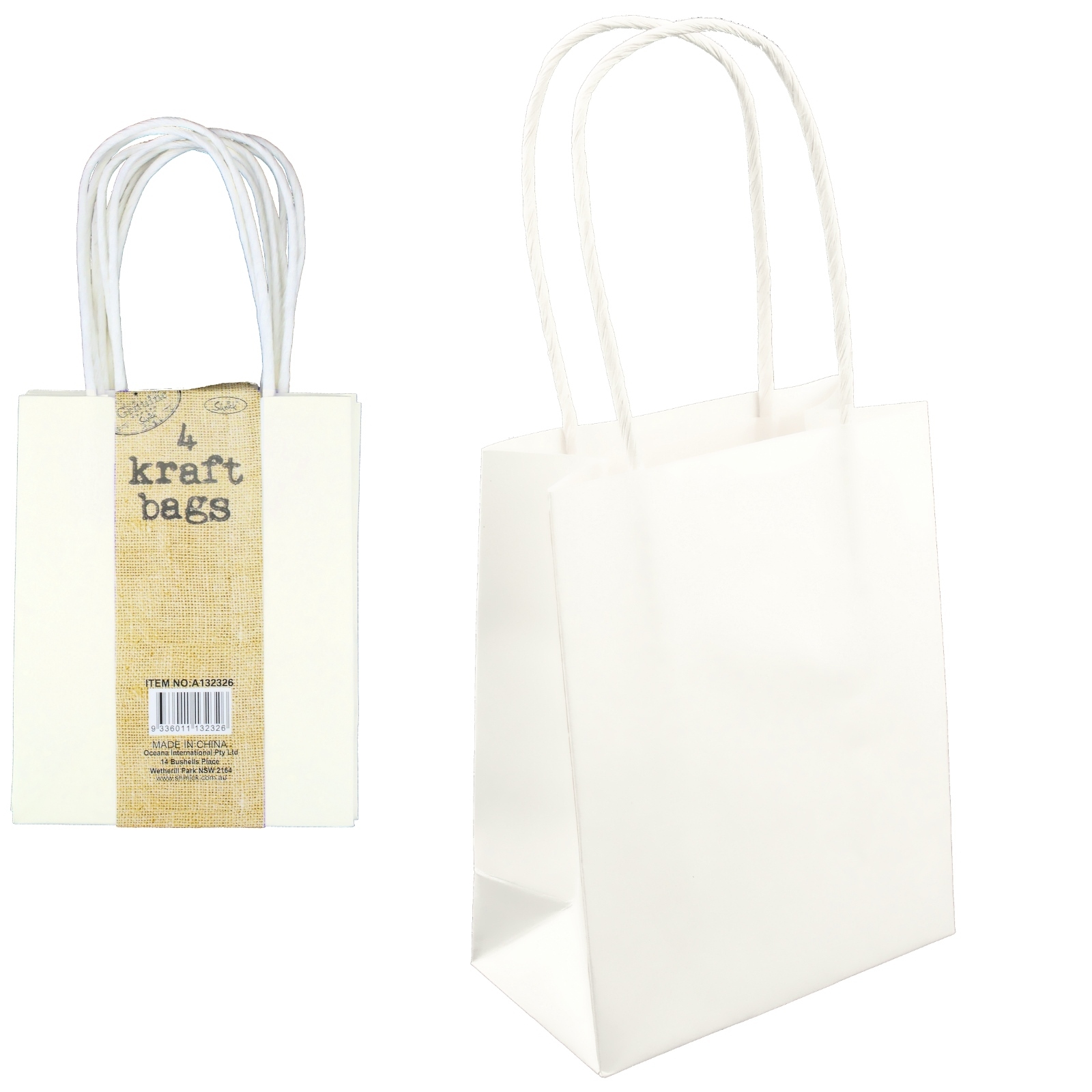 White Paper Favour Bags Small (Pack of 4)