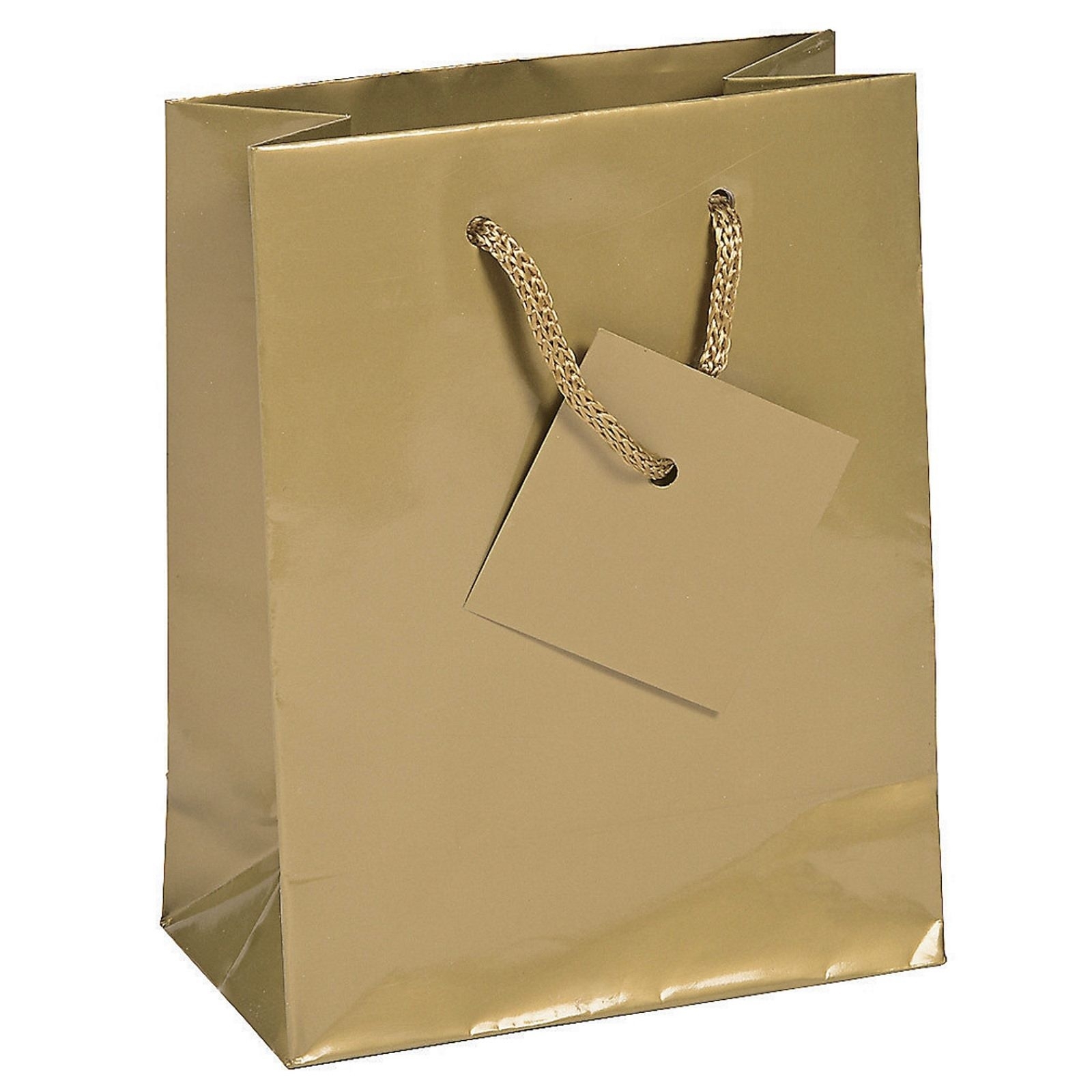Small Gold Paper Gift Bags (Pack of 12)