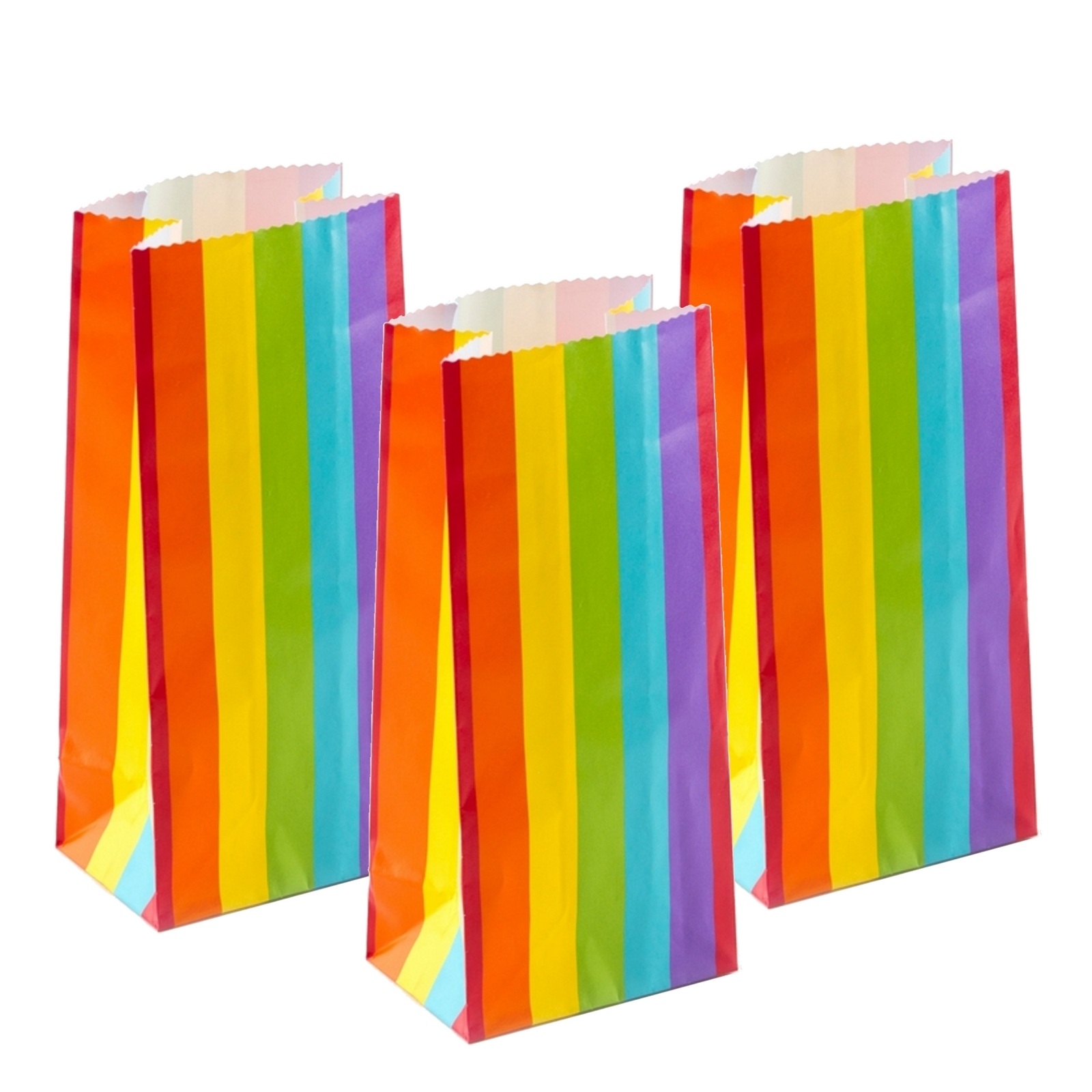 Mini Rainbow Paper Lolly/Treat Bags (Pack of 12)