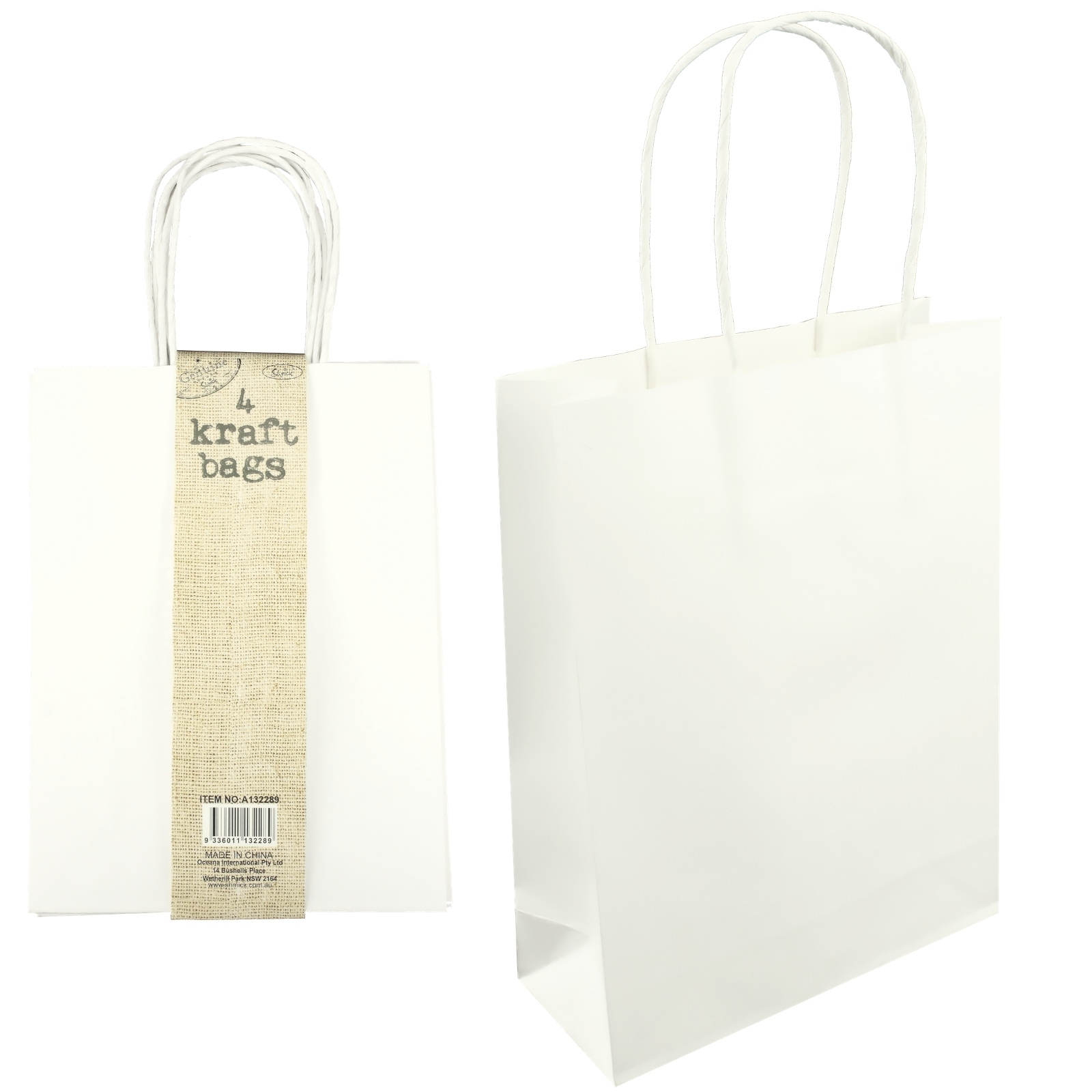 White Paper Favour Bags Medium (Pack of 4)