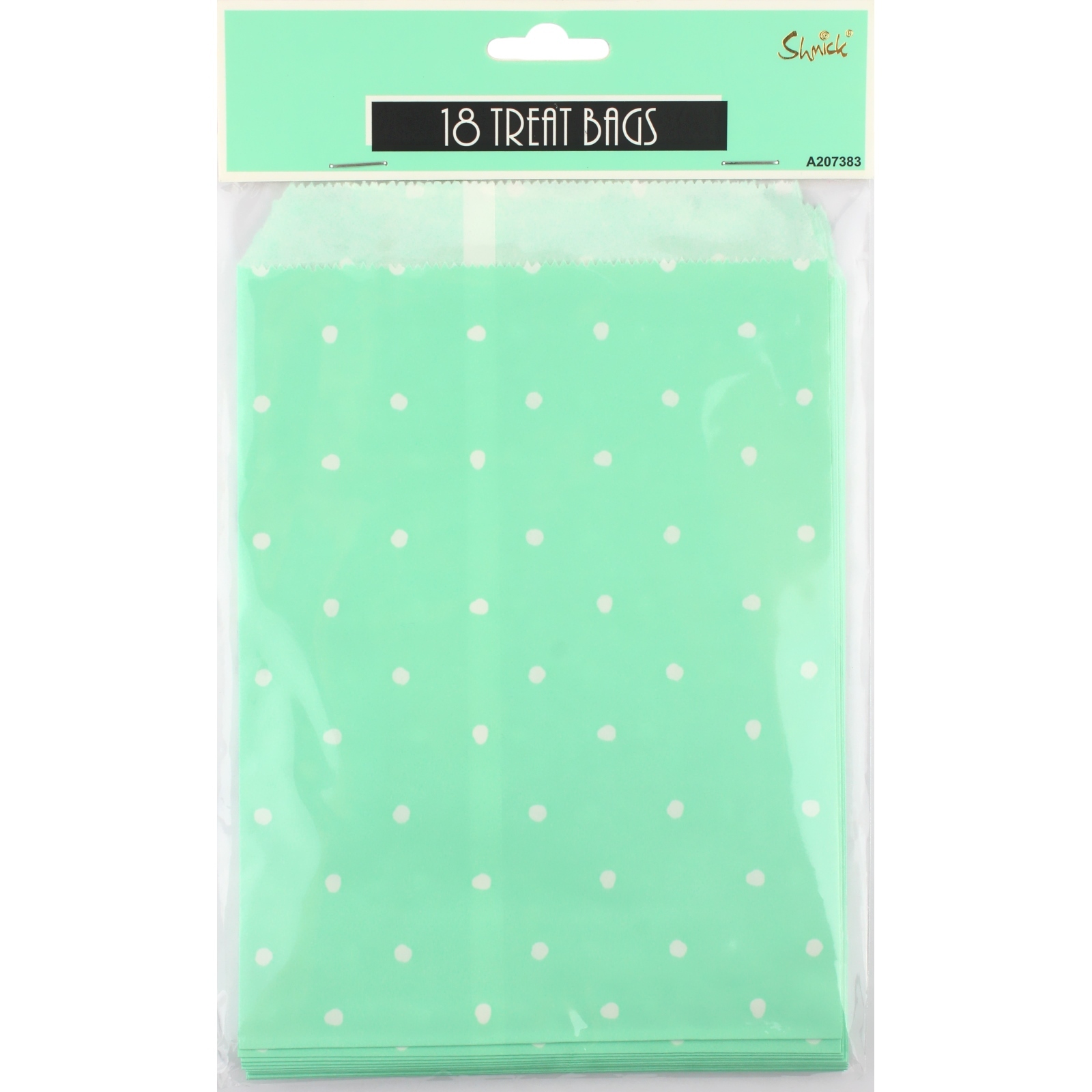 Pastel Mint and White Dot Paper Lolly/Treat Bags (Pack of 18)
