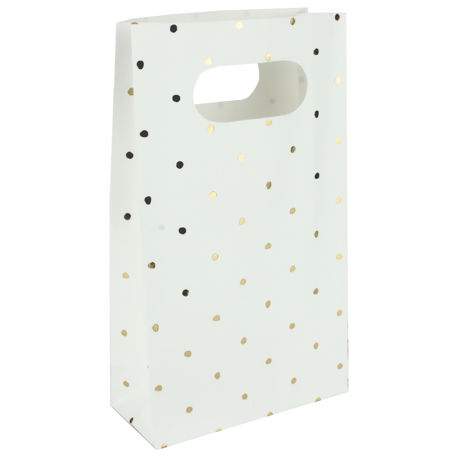 White and Gold Foil Dot Paper Treat Bags (Pack of 6)