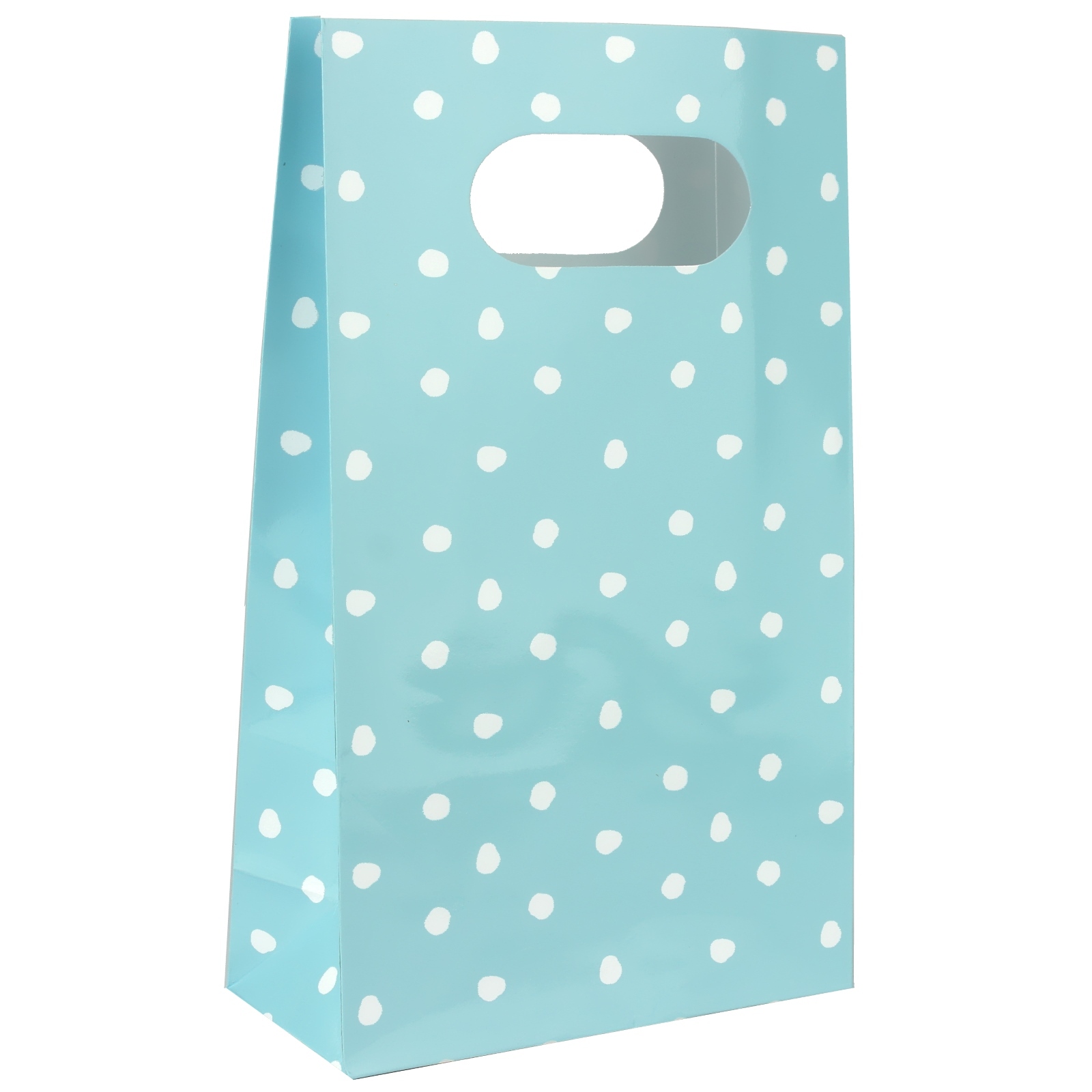 Pastel Blue and White Dot Paper Treat Bags (Pack of 6)