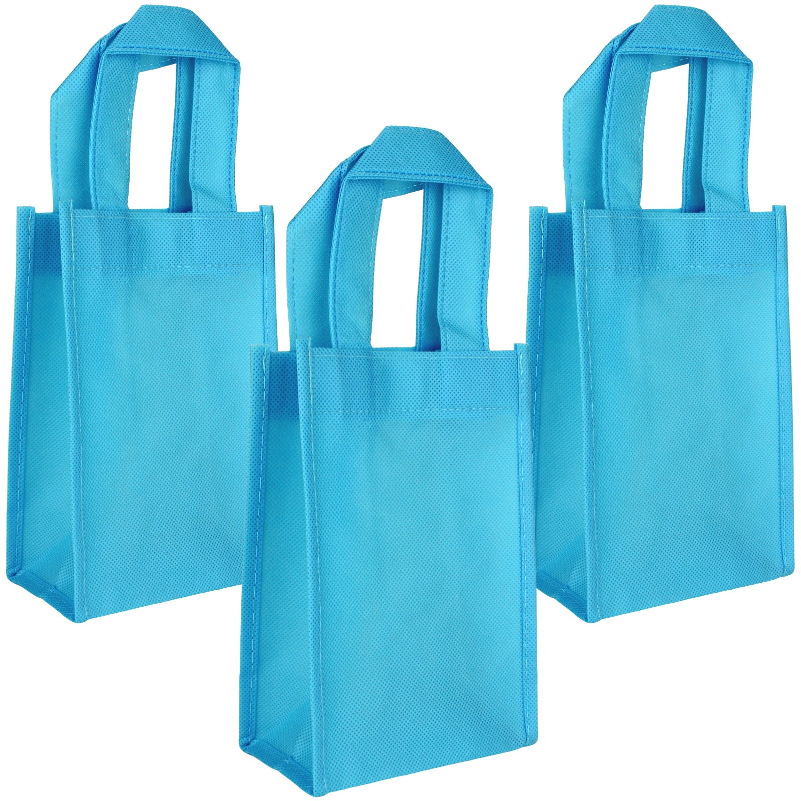 Blue Reusable Tote Bags 18cm (Pack of 3)