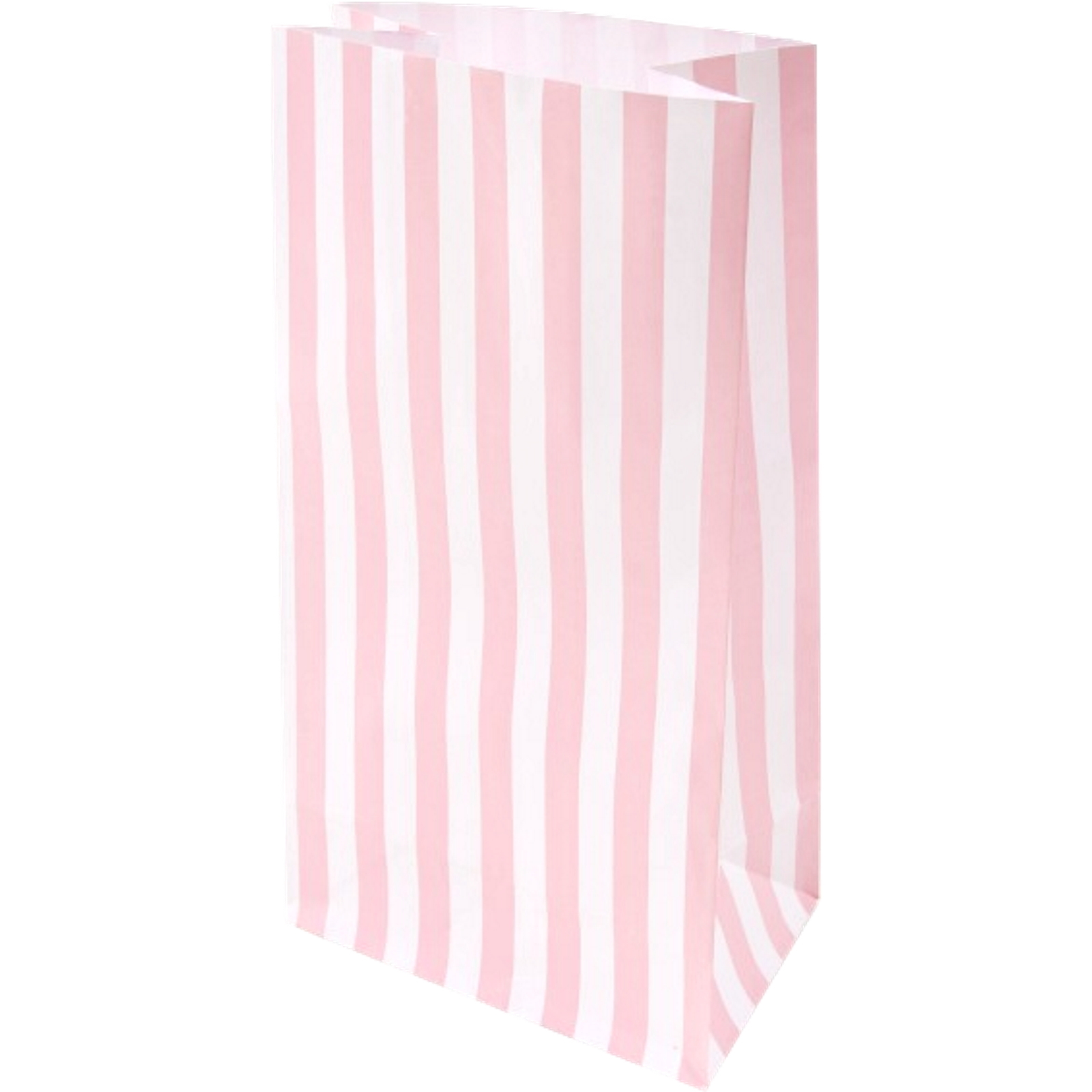 Pink and White Stripe Paper Lolly/Treat Bags (Pack of 10)