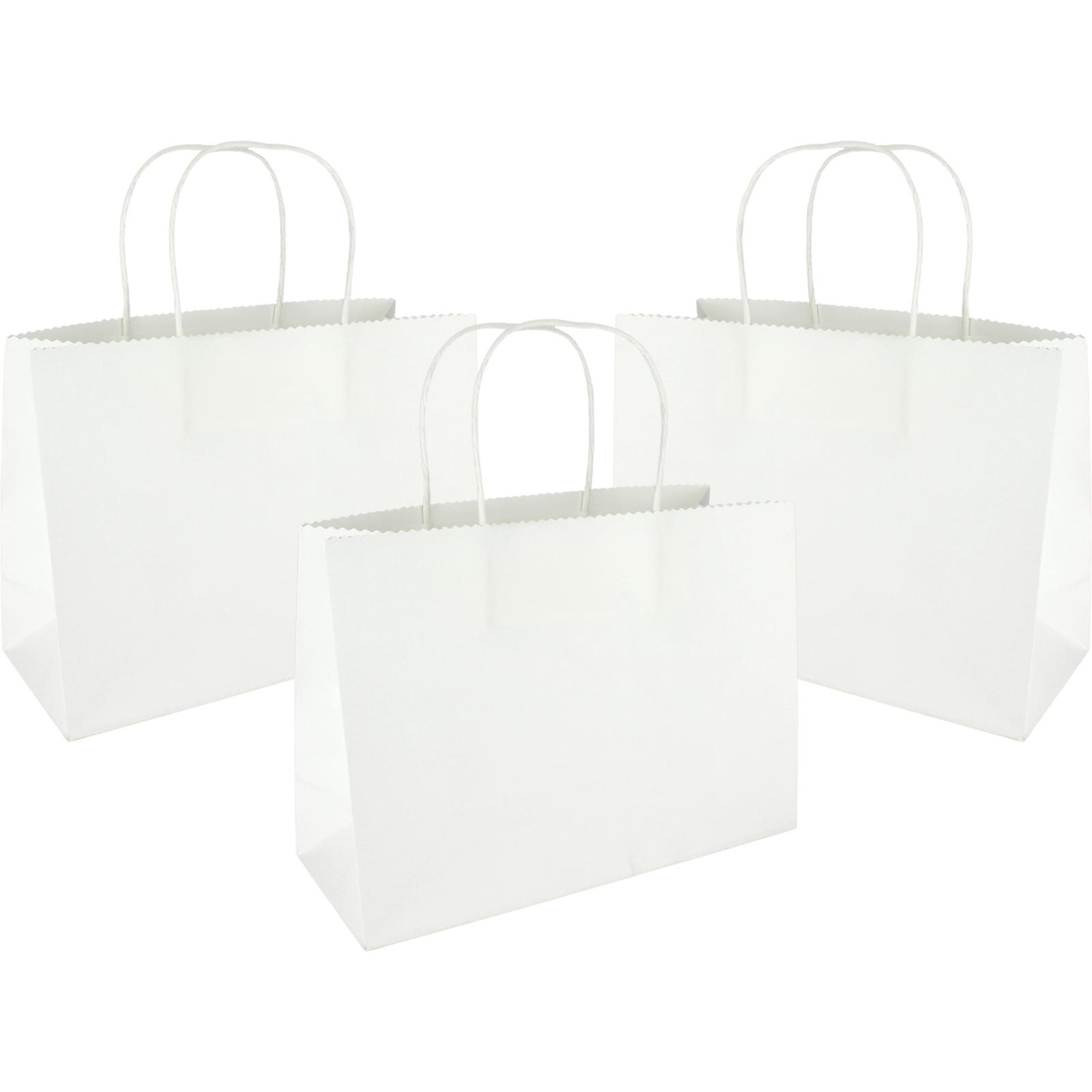 White Paper Gift Bags 25cm x 18cm x 10cm (Pack of 4) 
