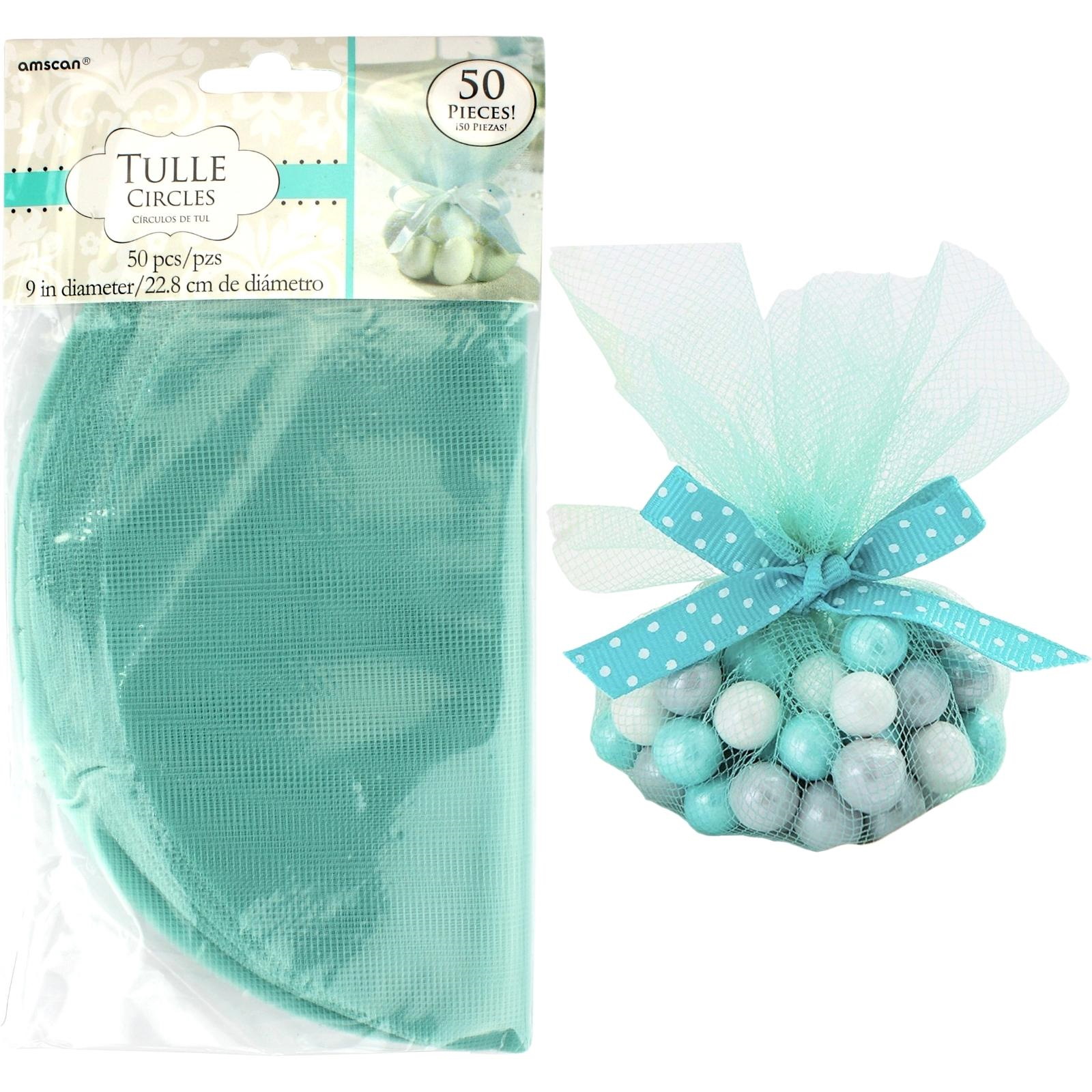 Pastel Turquoise Tulle Circles (Pack of 50)