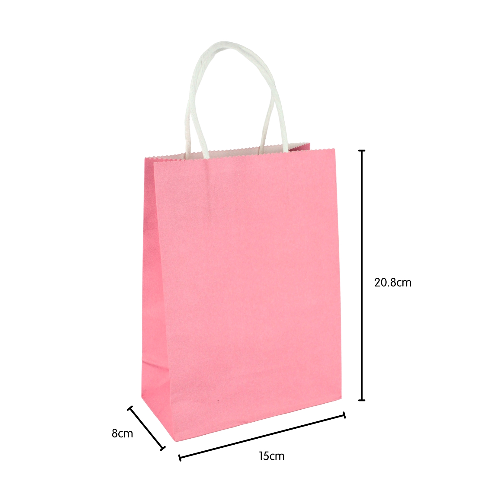 Candy Pink Kraft Paper Gift Bags 20.8cm (Pack of 4) Discount Party