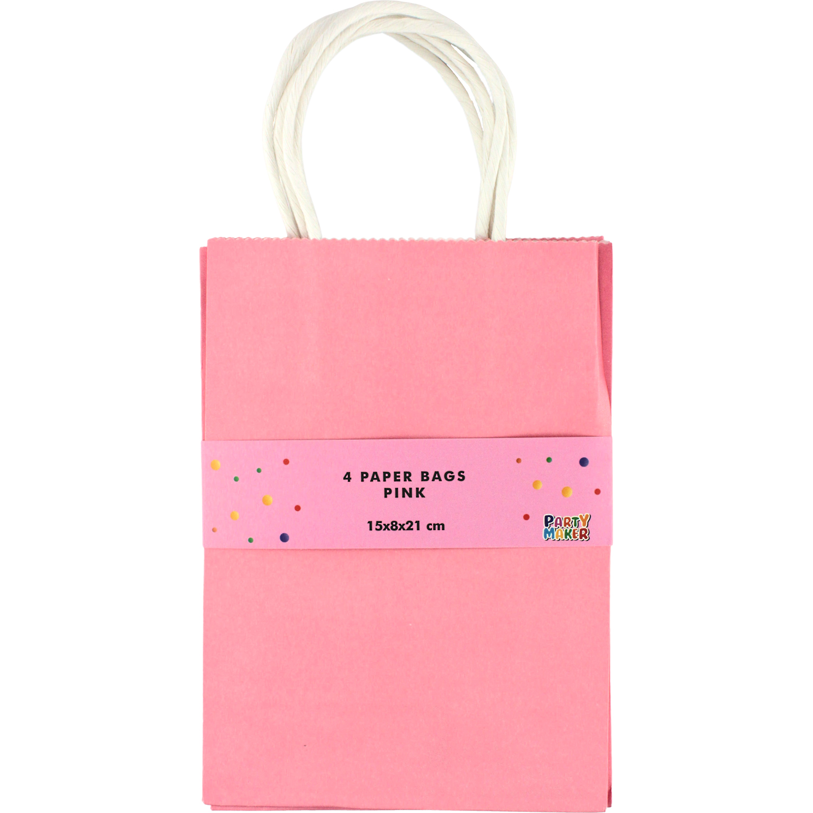 Candy Pink Kraft Paper Gift Bags 20.8cm (Pack of 4) Discount Party