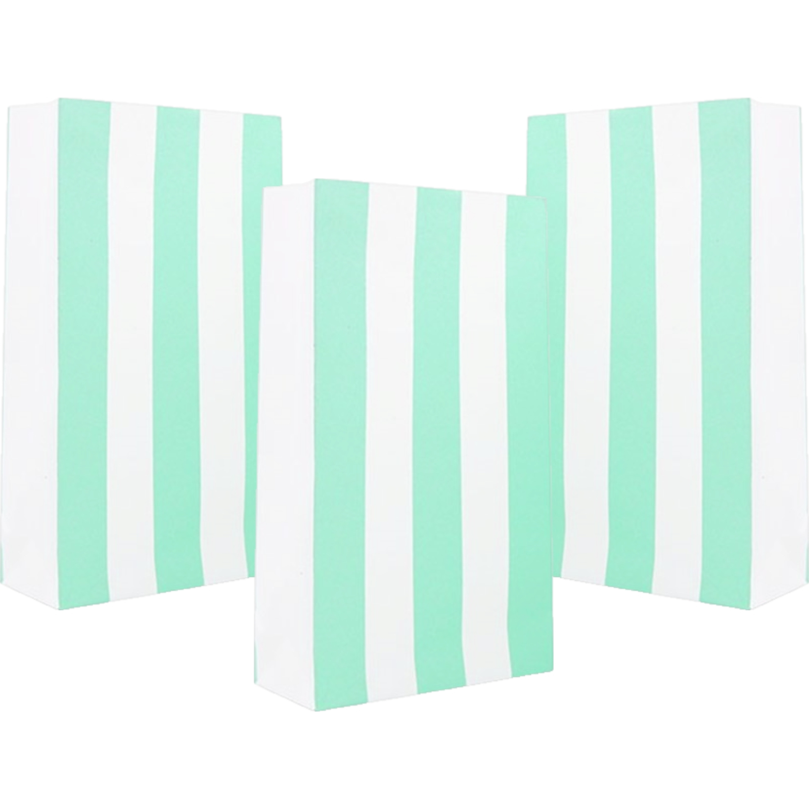 Mint Green and White Stripe Paper Lolly/Treat Bags (Pack of 6)