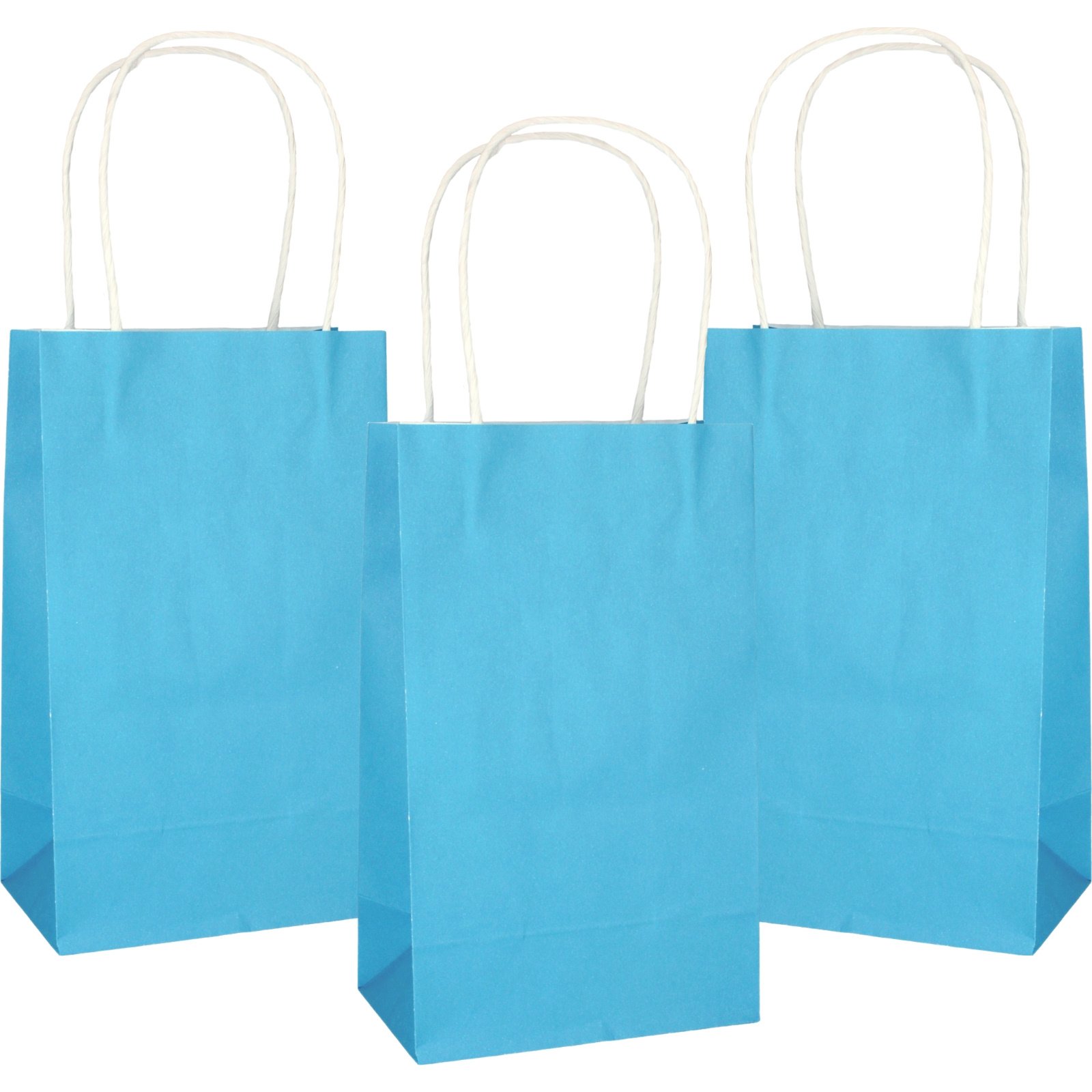 Azure Blue Paper Gift Bags 21.5cm (Pack of 5)  