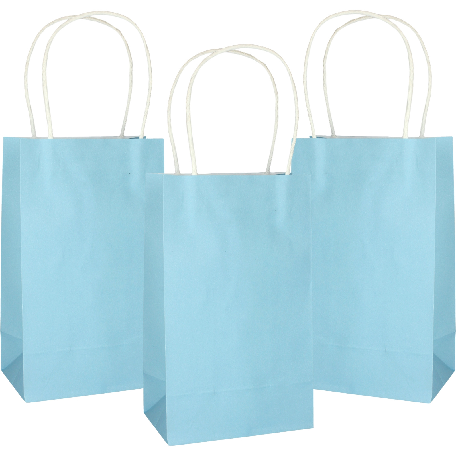 Pastel Blue Paper Gift Bags 21.5cm (Pack of 5) 