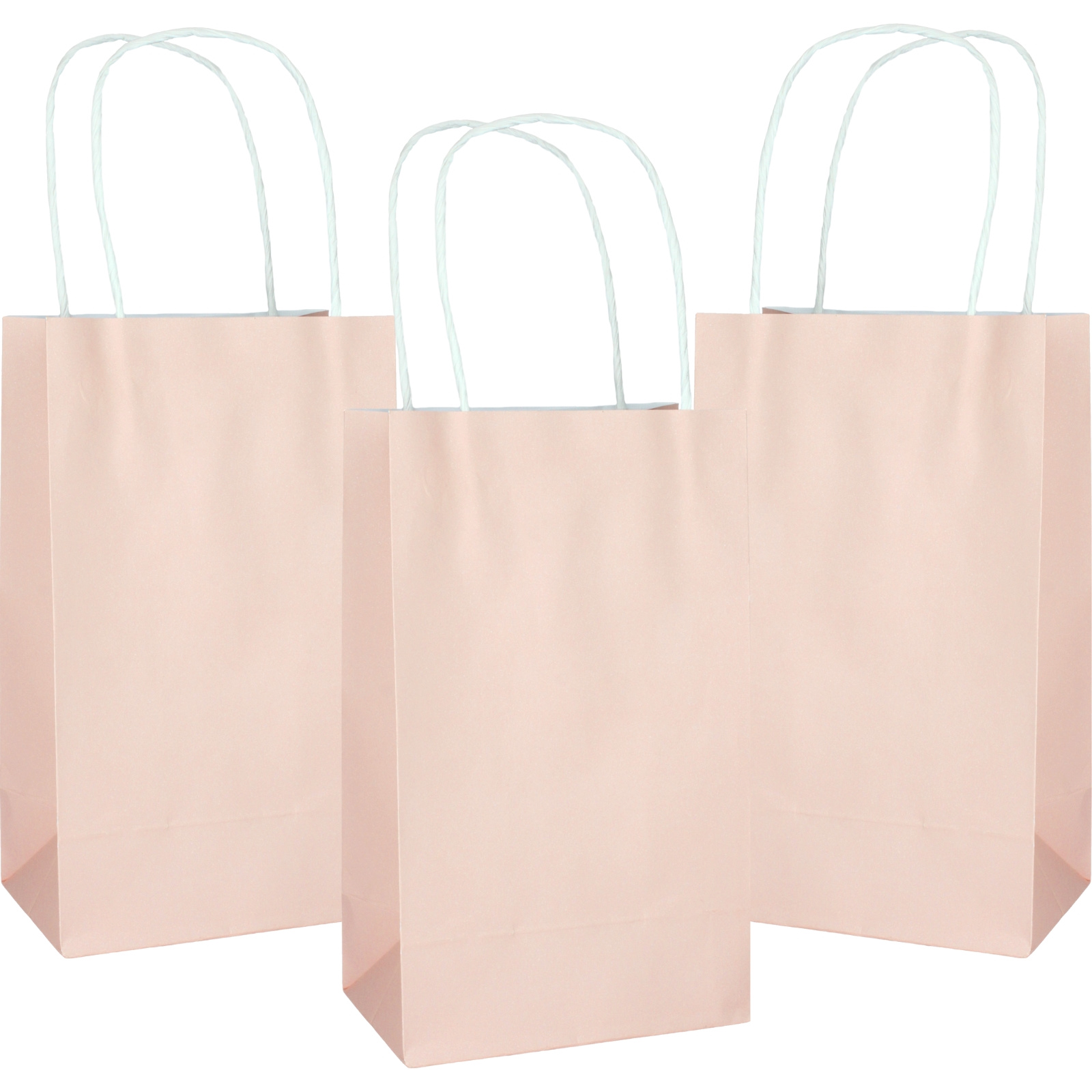Pastel Peach Paper Gift Bags 21.5cm (Pack of 5)