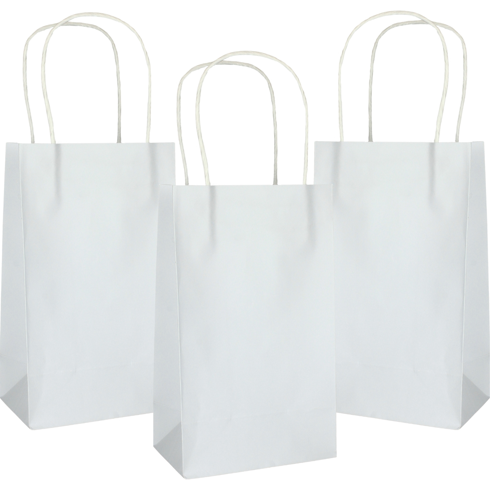 White gift discount bags with handles