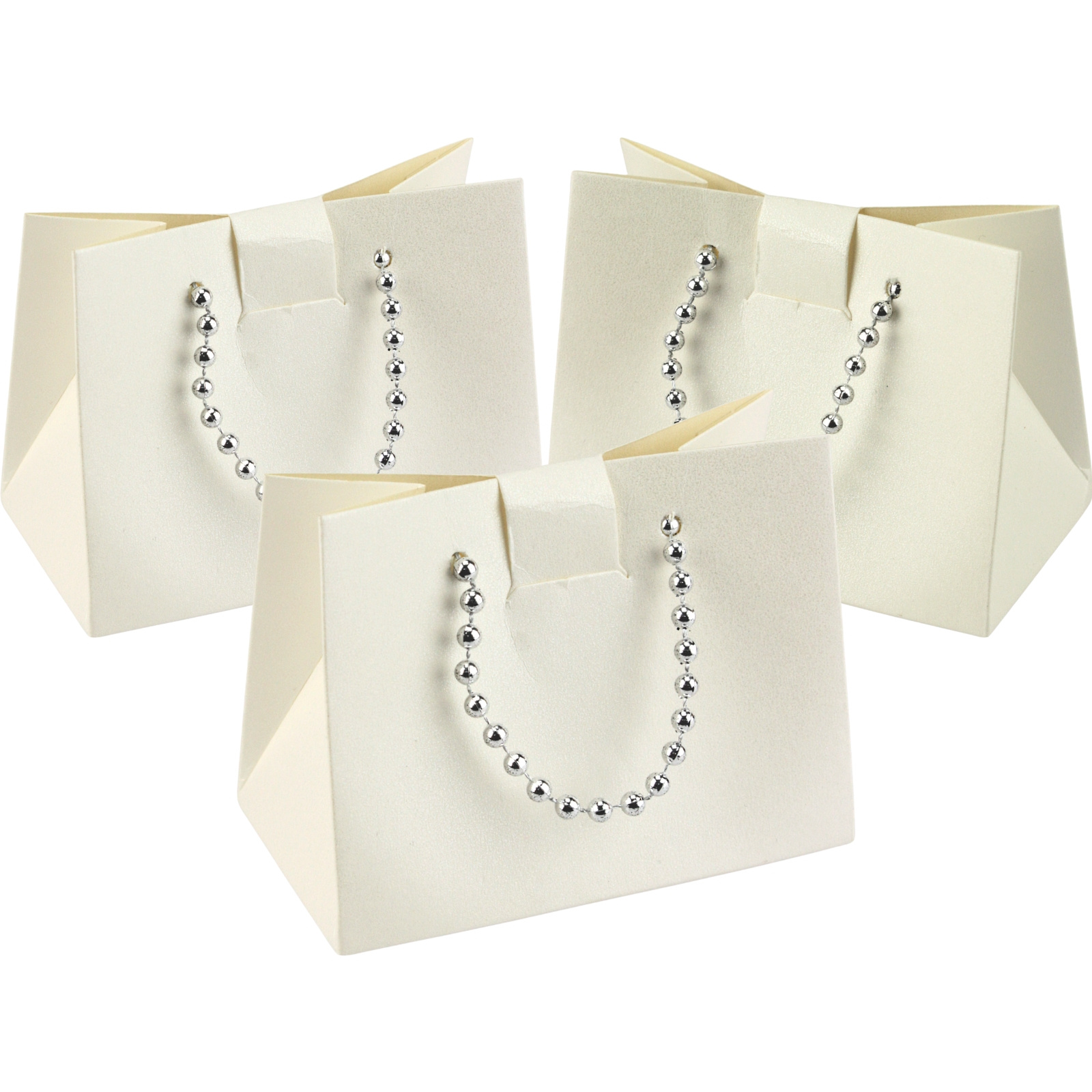 Mini White Gift Bags With Silver Handles (Pack of 6) 
