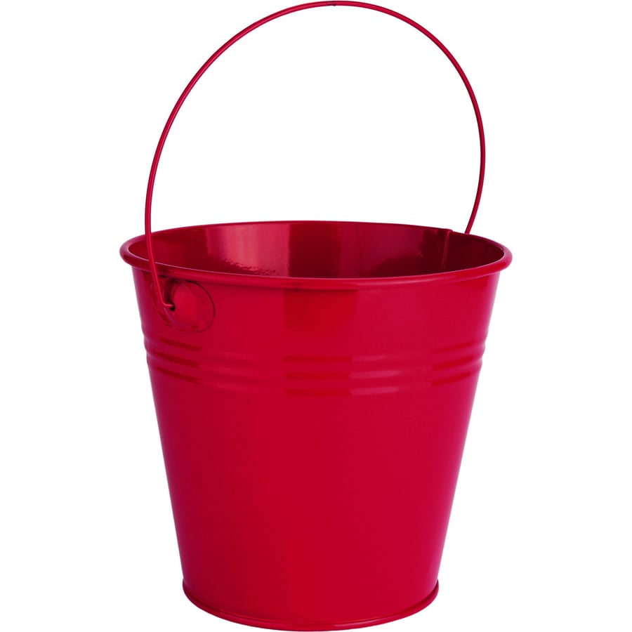 Red Metal Bucket 12cm | Red Coloured Party Supplies | Coloured Party ...