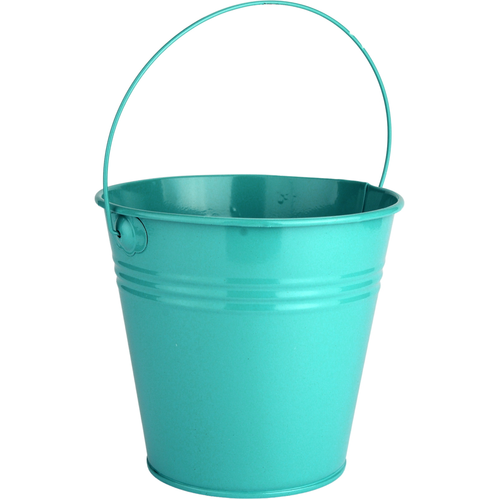 Teal Metal Bucket 12cm 
