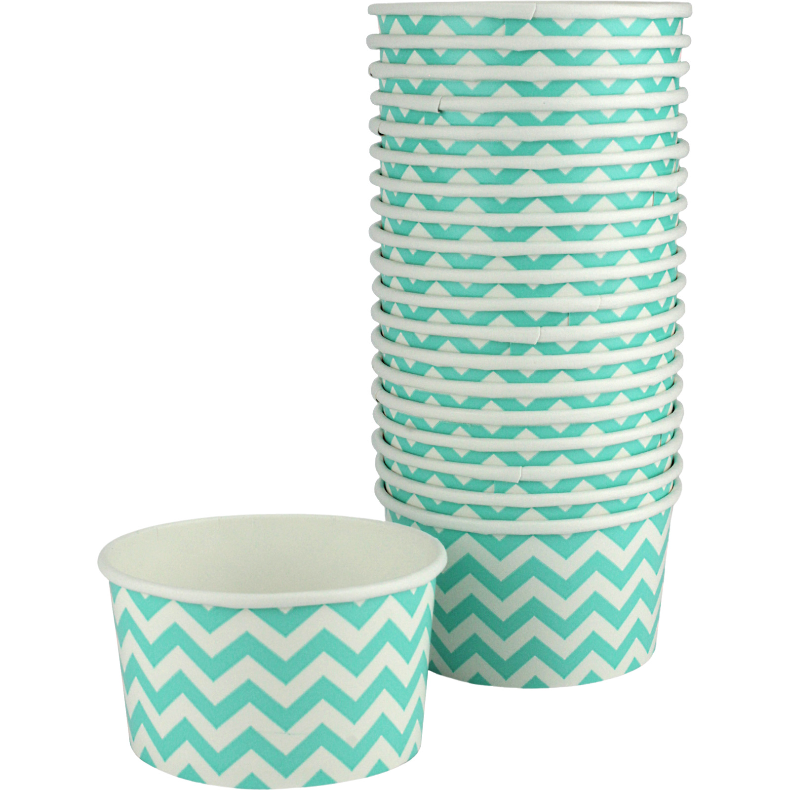 Pastel Turquoise Chevron Paper Treat Cups (Pack of 20)