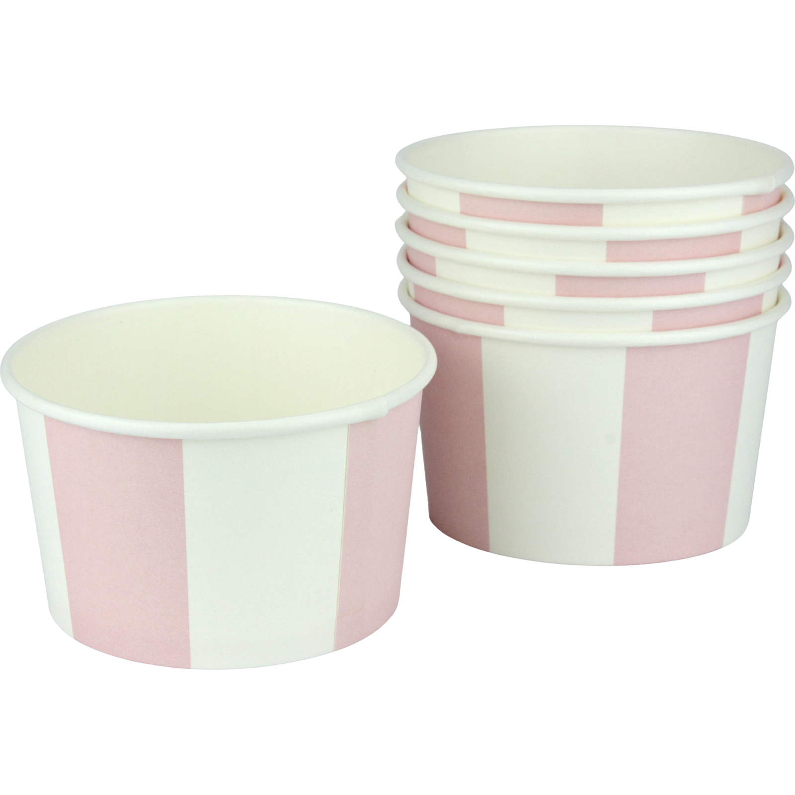 Light Pink and White Striped Treat Cups (Pack of 6) 