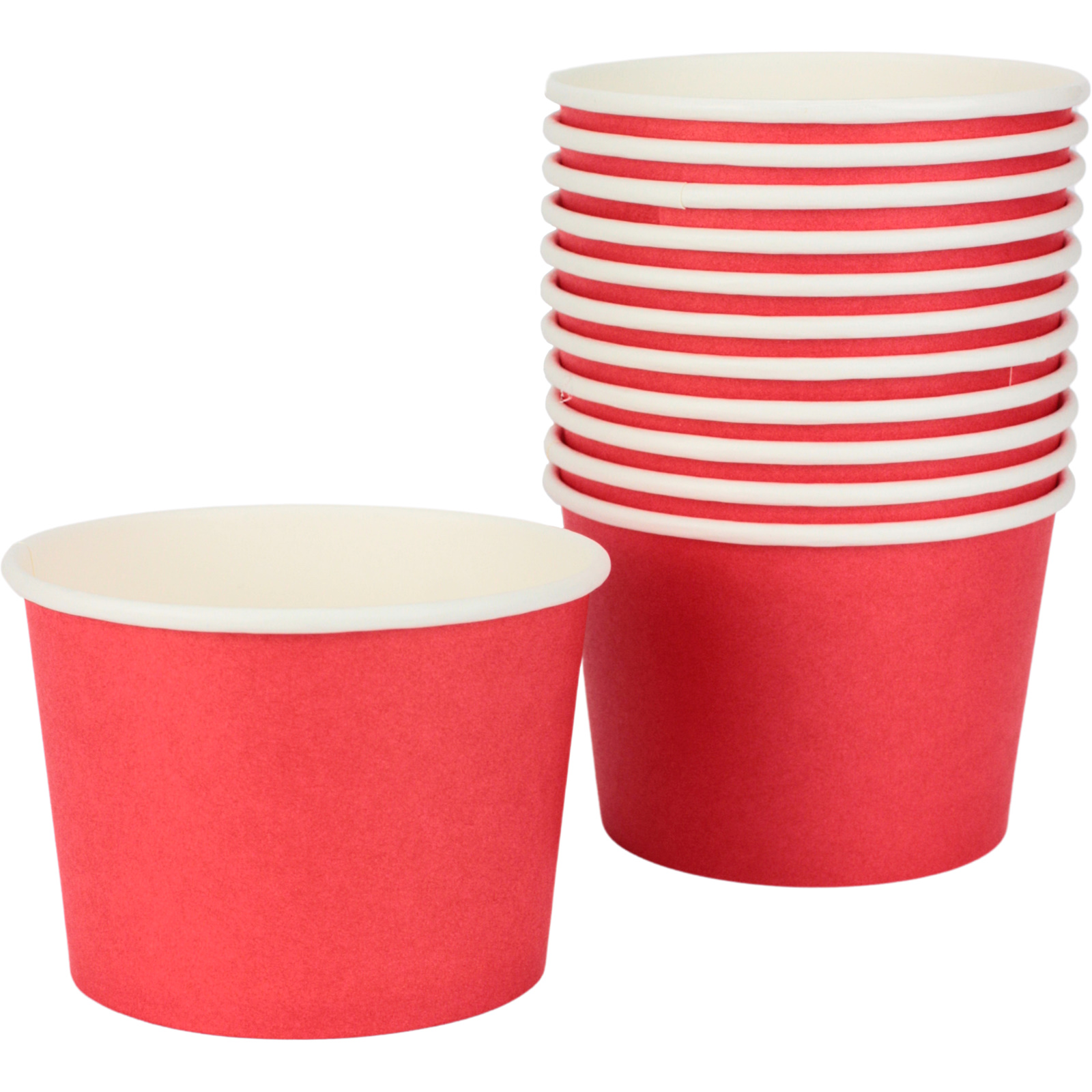 Red Ice Cream Cups 473ml (Pack of 12)