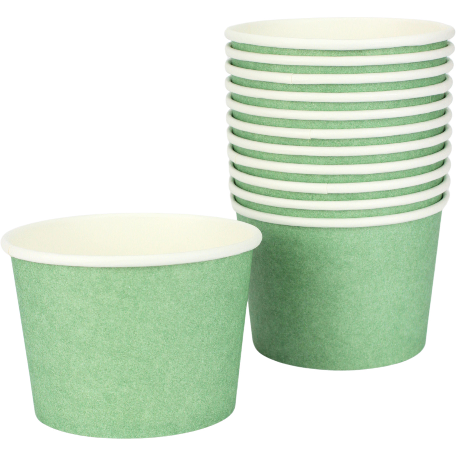 Sage Green Ice Cream Cups 473ml (Pack of 12)