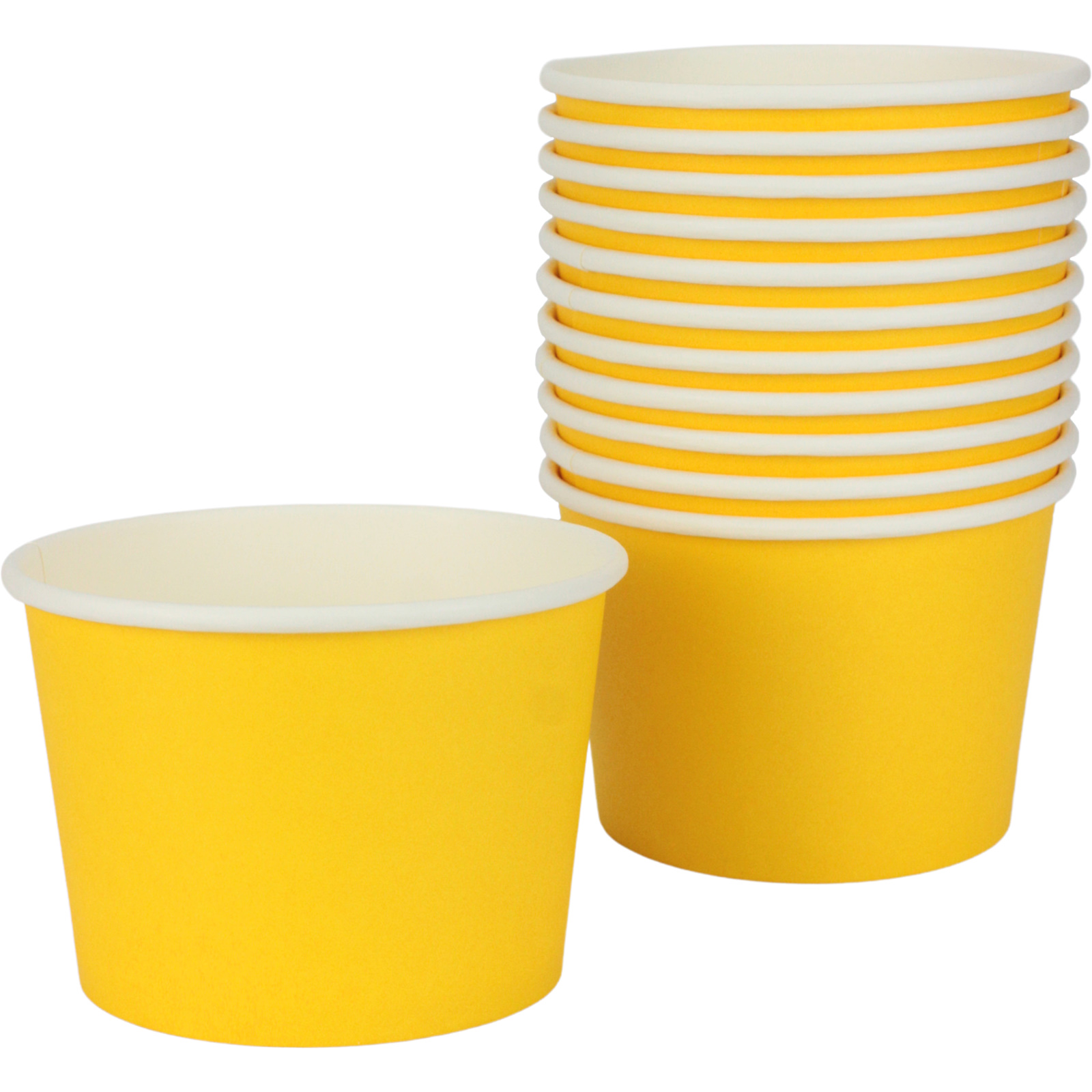 Yellow Ice Cream Cups 473ml (Pack of 12)