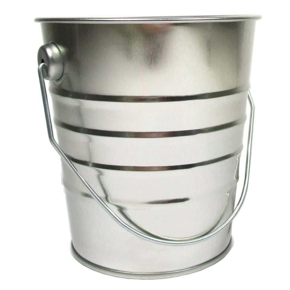 Silver Metal Favour Bucket | Silver Party Supplies | Coloured Party ...