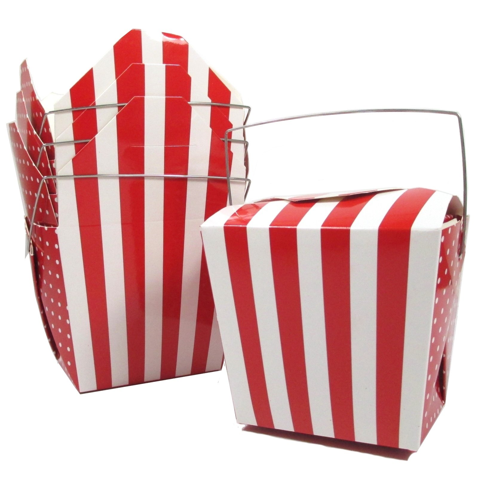 Red Stripes and Dots Noodle Boxes (Pack of 4)