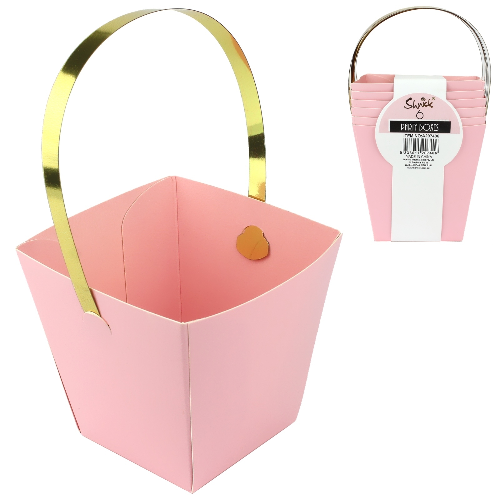Pastel Pink and Gold Mini Treat Boxes (Pack of 6)