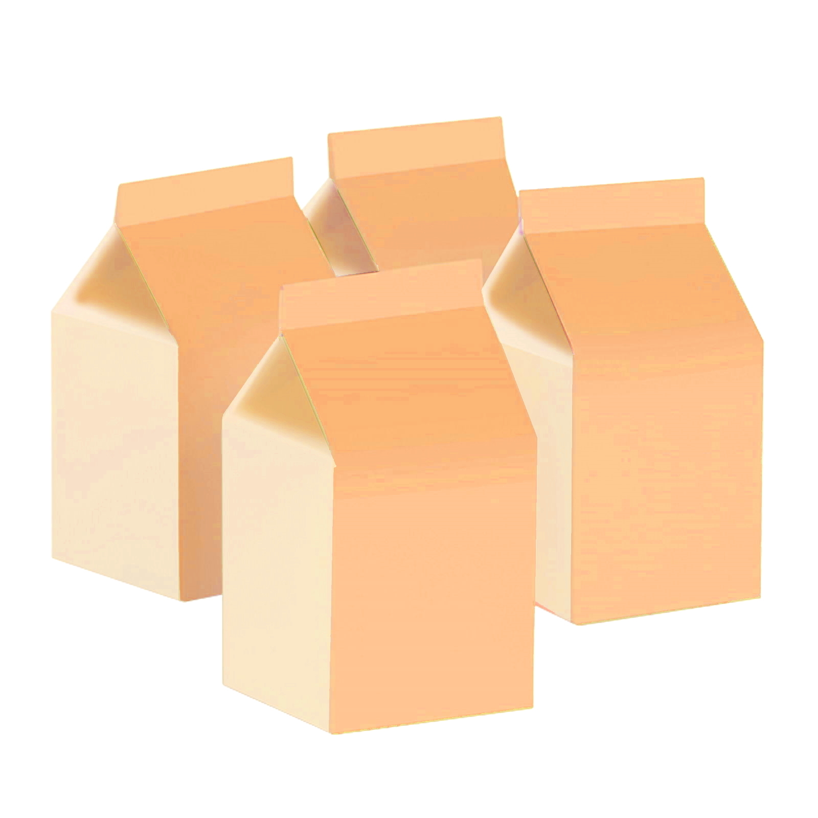 Coral Two Tone Pastel Milk Boxes (Pack of 10)