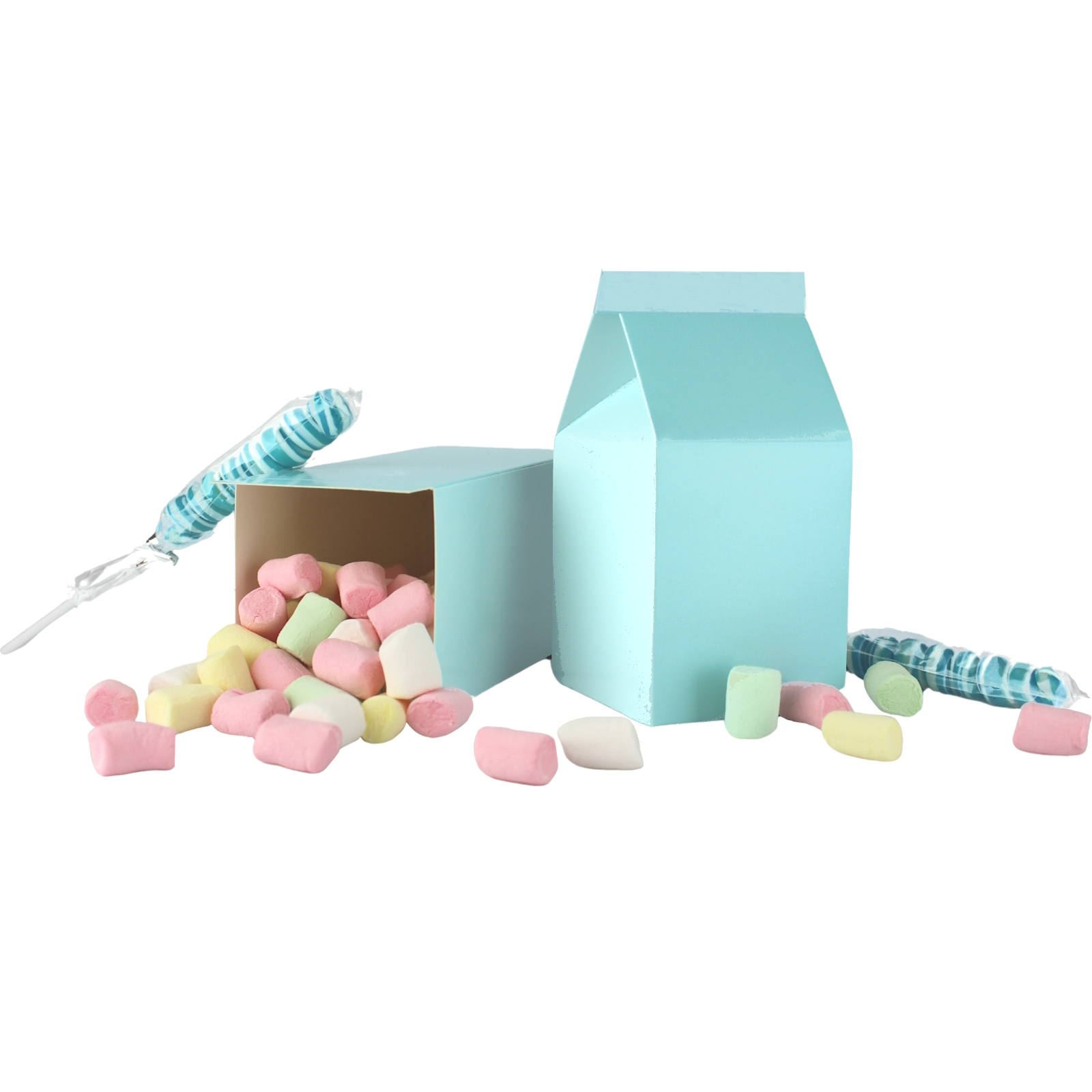 Light Blue Two Tone Pastel Milk Boxes (Pack of 10)