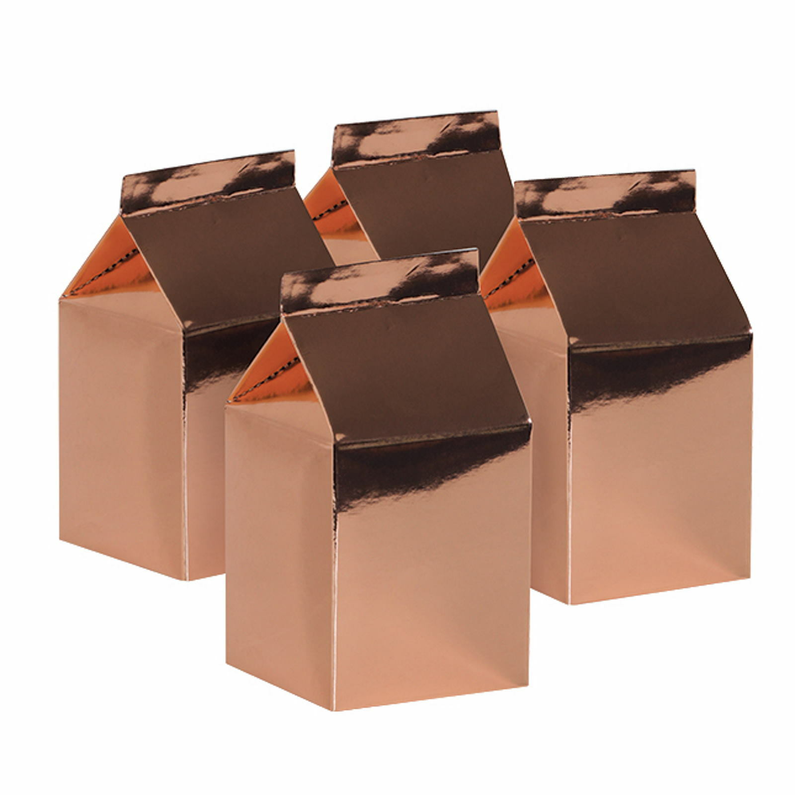 Rose Gold Metallic Milk Boxes (Pack of 10)