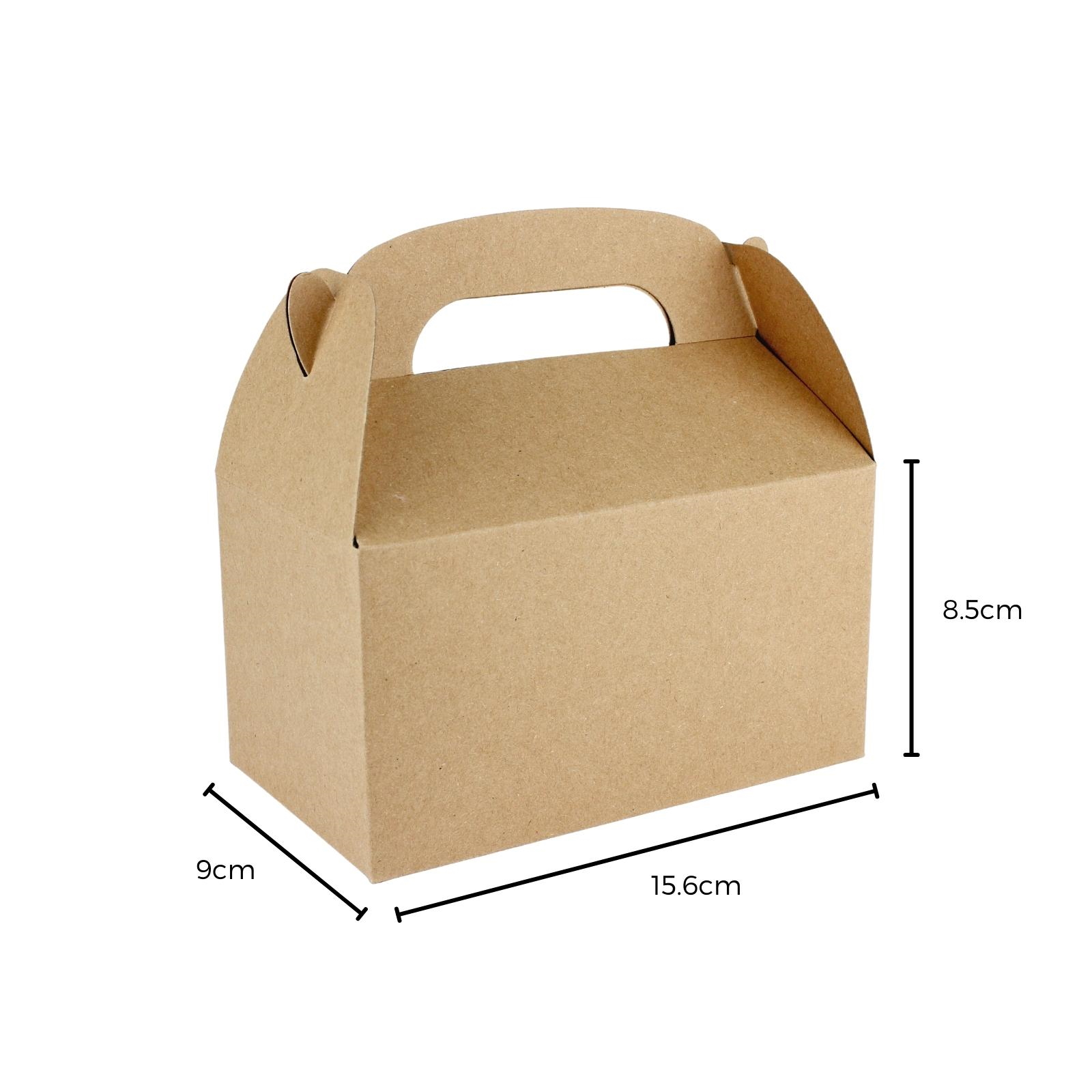 Brown Kraft Lolly/Treat Boxes with Handle (Pack of 6) Kraft Paper